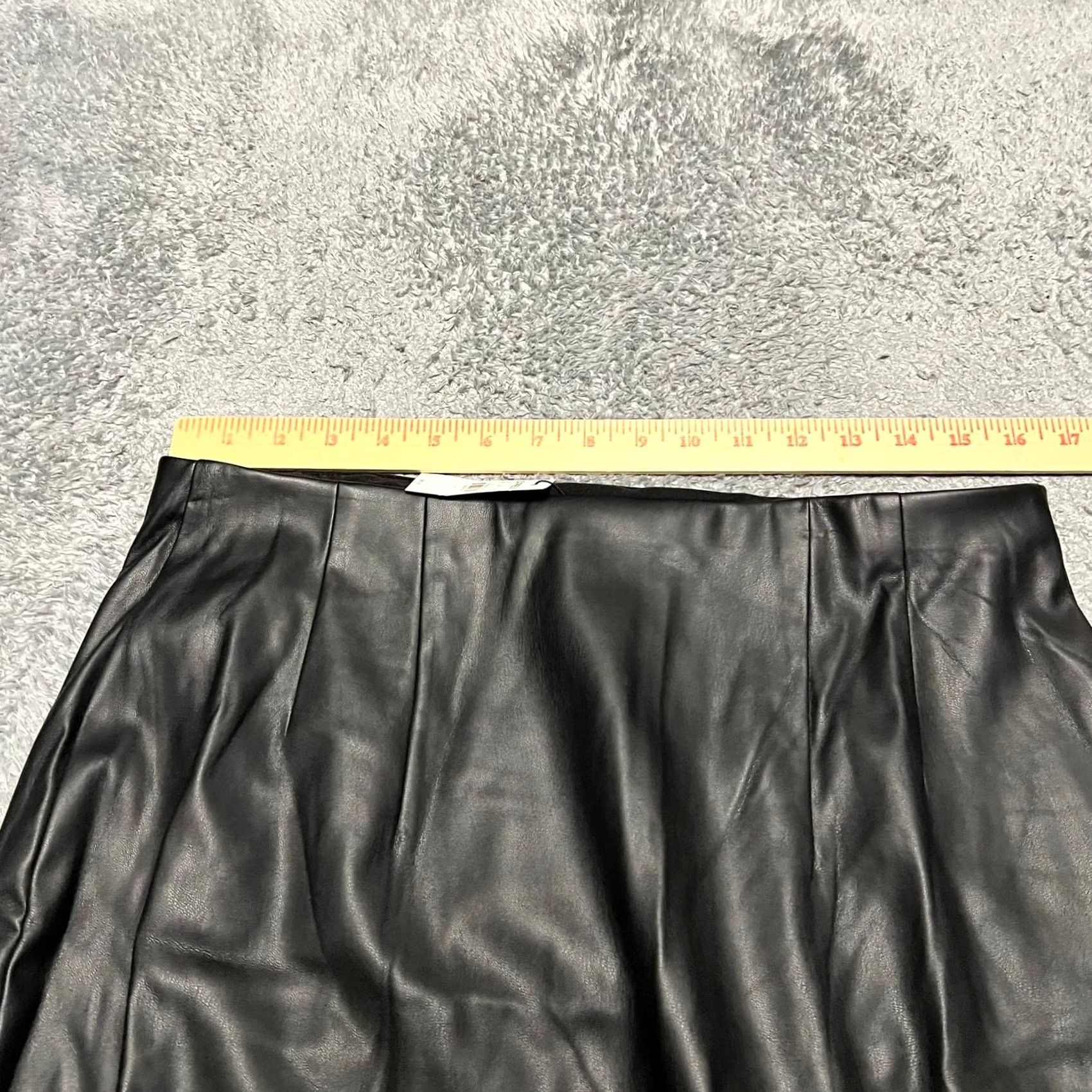 Express Express Faux Leather Pencil Skirt High Waist Slit Black Large Womens Size 36" / US 14 / IT 50 - 5 Thumbnail