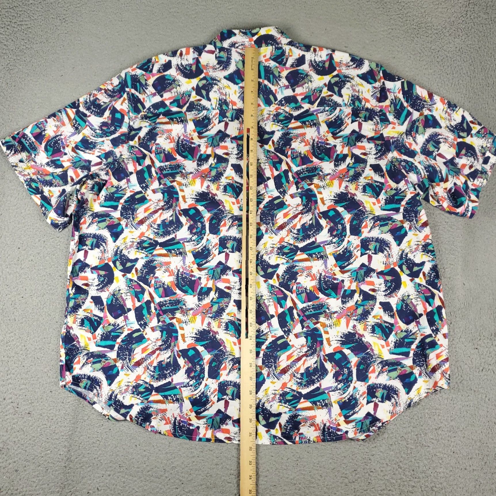 Robert Graham Robert Graham Shirt Mens 2XL Blue White Abstract Button Up Short Sleeve Size US XXL / EU 58 / 5 - 4 Thumbnail