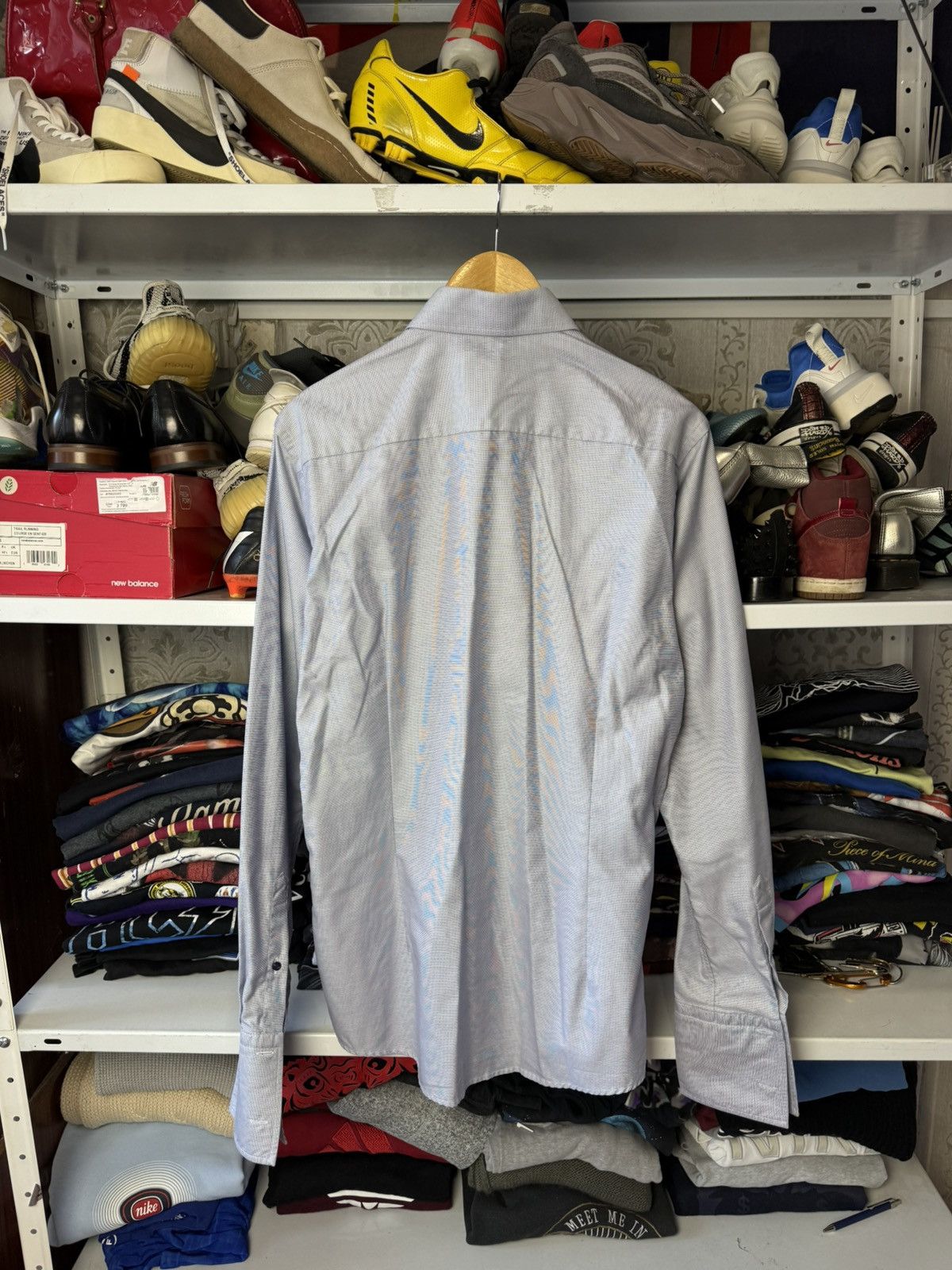Eton ETON Mens Button Down Blue Cotton Slim Long Sleeve Shirt Size US L / EU 52-54 / 3 - 9 Thumbnail