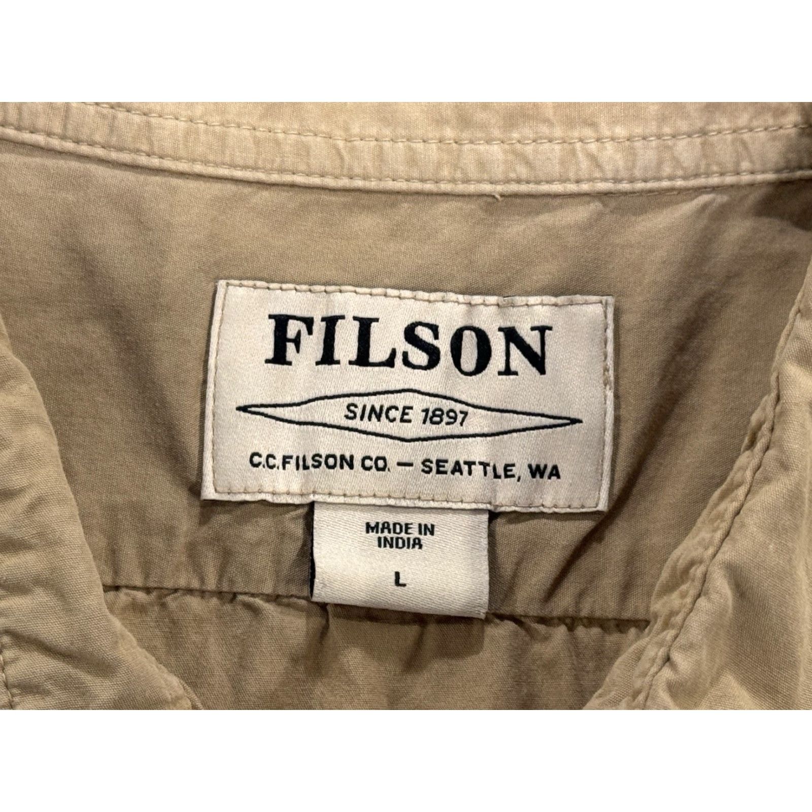 Filson Filson Shirt Mens L Brown Cotton Button Short Sleeve Pockets Outdoor Classic Outdoor Pockets 1900s? Size US L / EU 52-54 / 3 - 2 Thumbnail