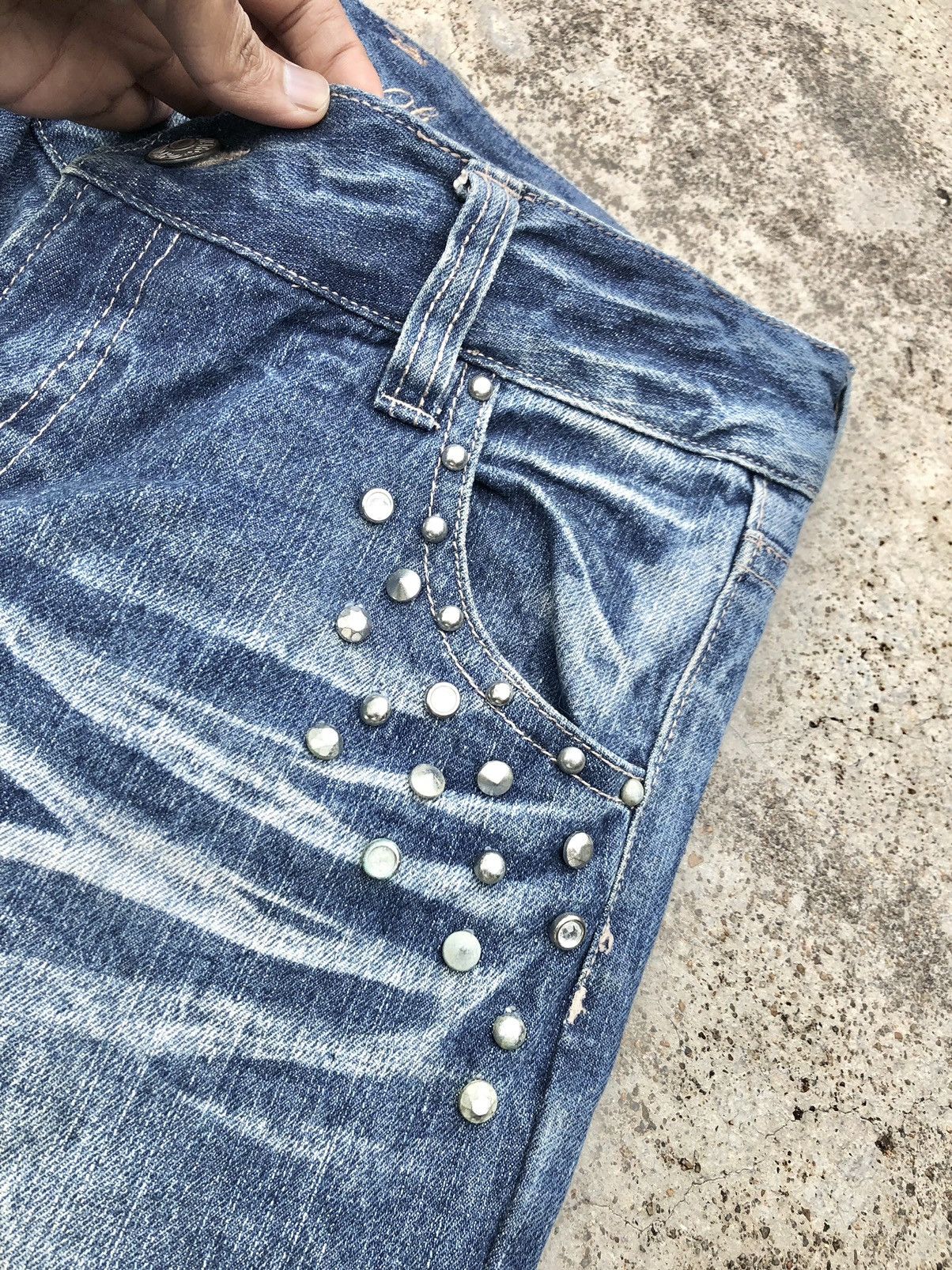 Japanese Brand × Seditionaries STUDDED DISTRESSED DENIM BY VINTAGE STANDARD JEANS Size 31" - 2 Thumbnail
