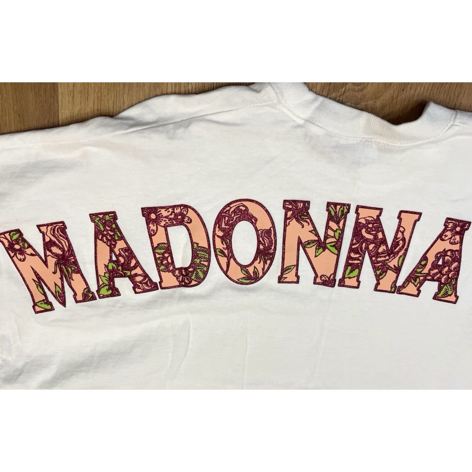 Vintage Madonna Spirit Jersey T-Shirt Long Sleeve Crew Neck White M Floral California 90s? Size US M / EU 48-50 / 2 - 2 Thumbnail