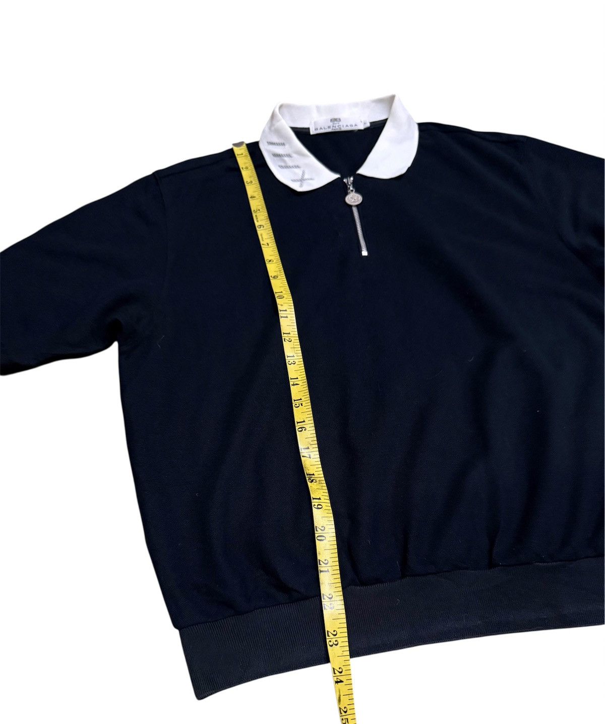 Balenciaga Balenciaga Polo Shirt Black and White Collar Zipper Size US L / EU 52-54 / 3 - 6 Thumbnail