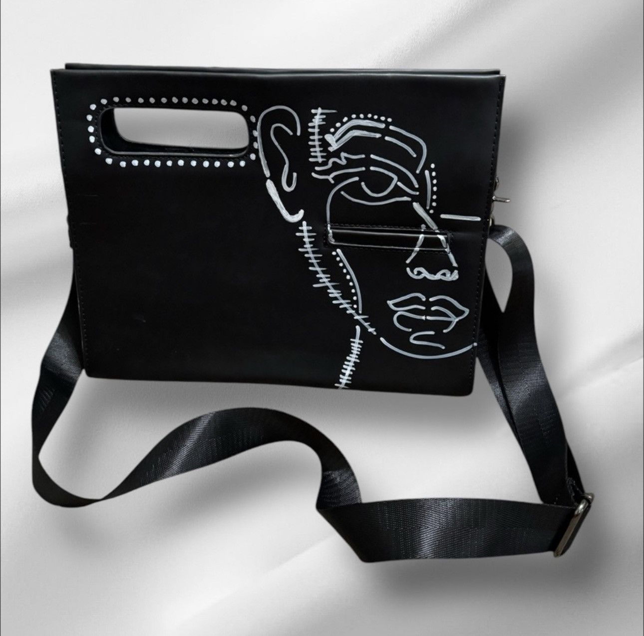 Other Up cycled unisex black handbag clutch cross body Size ONE SIZE - 14 Thumbnail