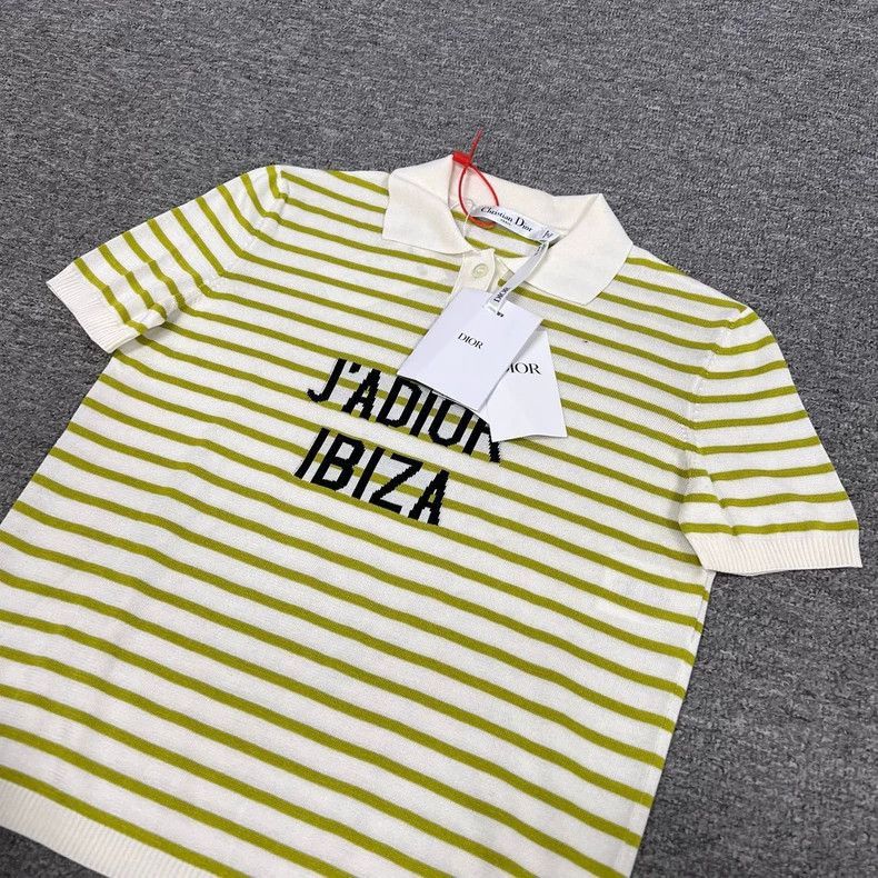 Dior Dior Striped Knit Polo with Logo-2506 Size S / US 4 / IT 40 - 3 Thumbnail
