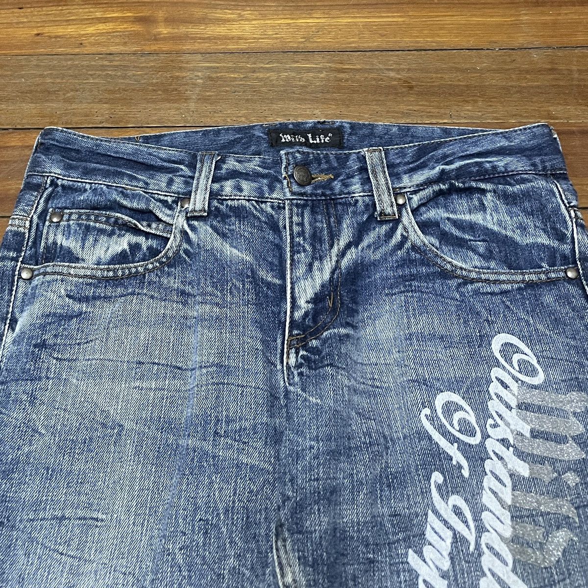 Le Grande Bleu (L.G.B.) Rare Design Vintage Japanese Brand Wild Life Jeans 2000s Size US 32 / EU 48 - 3 Thumbnail