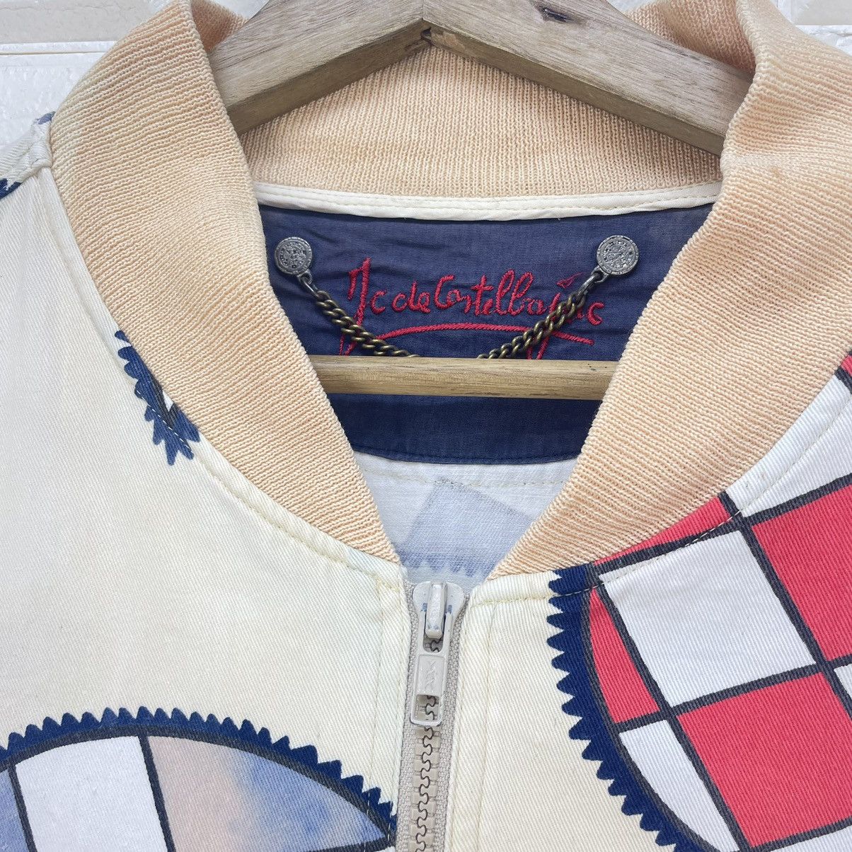 Jean Charles De Castelbajac × Vintage 💥Vtg Castelbajec Euro Paisley Nation Flag Bomber Jacket Size US XL / EU 56 / 4 - 14 Thumbnail