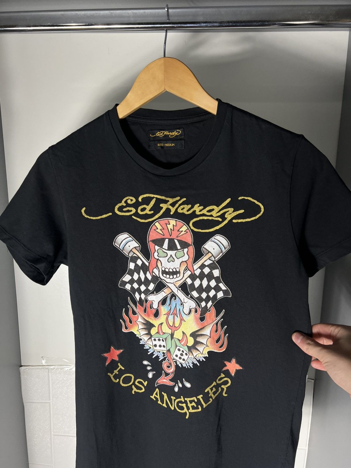 Ed Hardy VINTAGE EX HARDY BY CHRISTIAN PISTON HEAD DESIGNER Y2K 90s Size US M / EU 48-50 / 2 - 12 Thumbnail