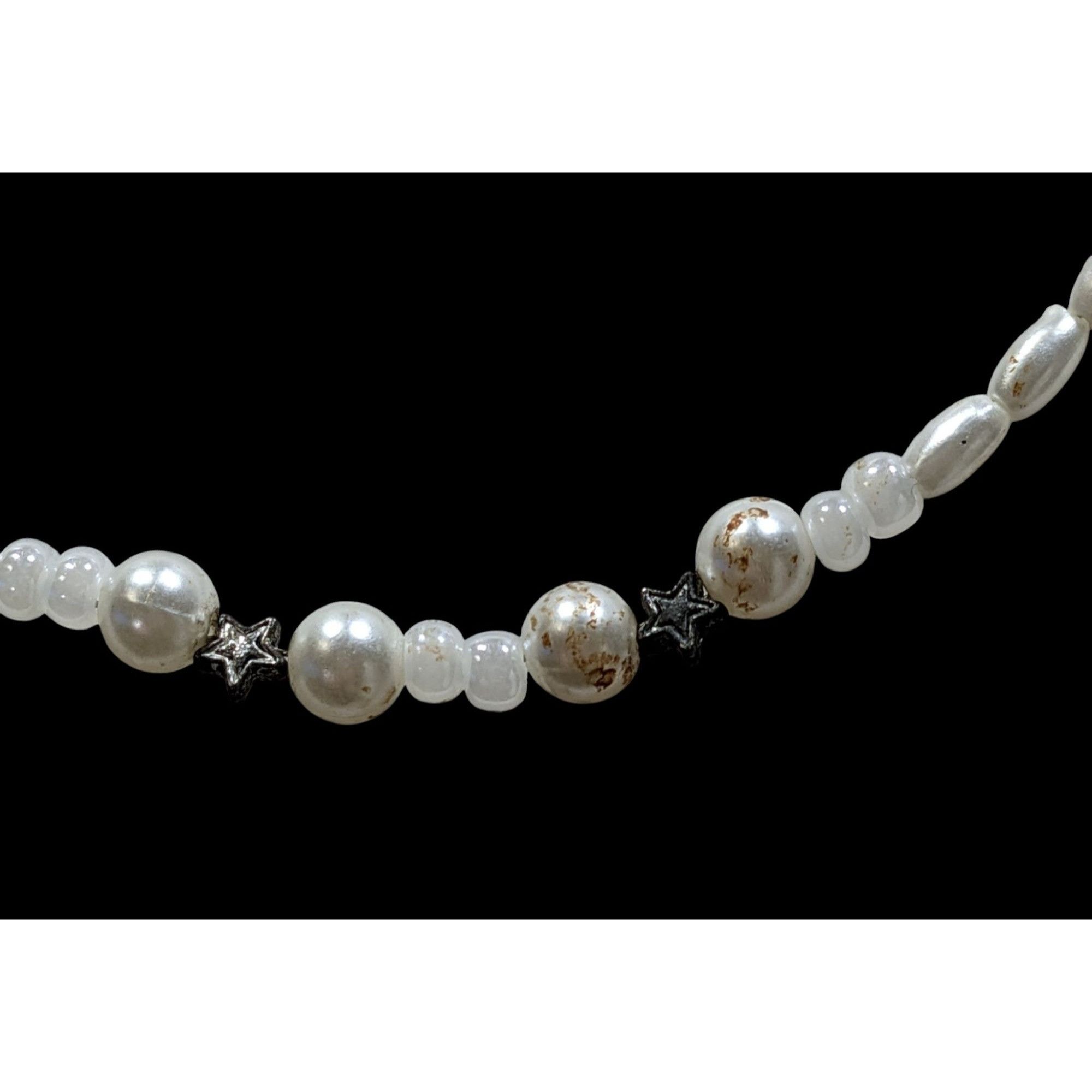 Other Handmade Whimsical Faux Pearl Necklace With Star Accents Size ONE SIZE - 4 Thumbnail