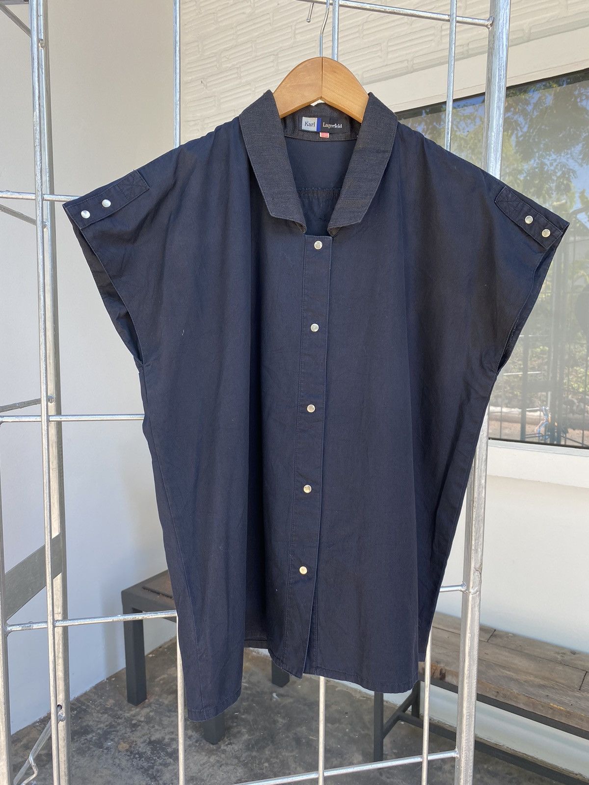 Karl Lagerfeld navy blue sleeveless top