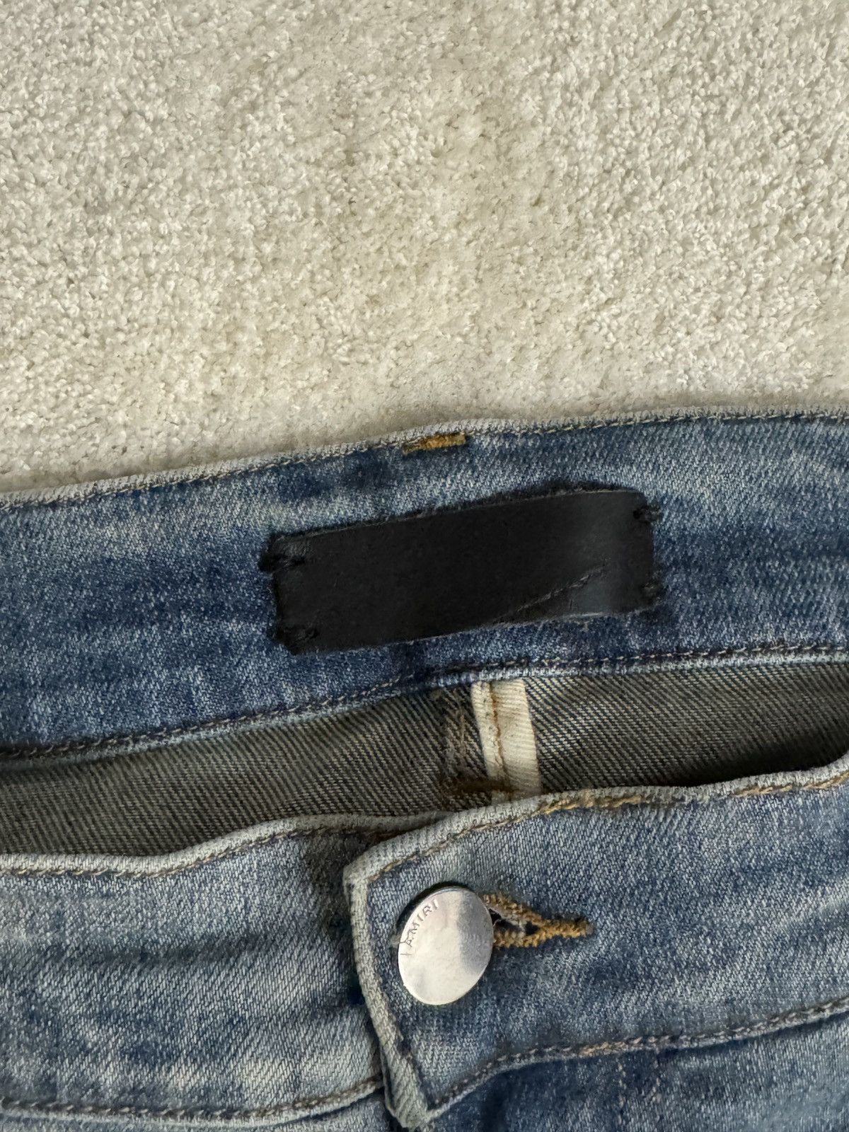 Amiri 💠Amiri💠 BROKEN KNEE JEANS BLUE (34) Size US 34 / EU 50 - 3 Thumbnail