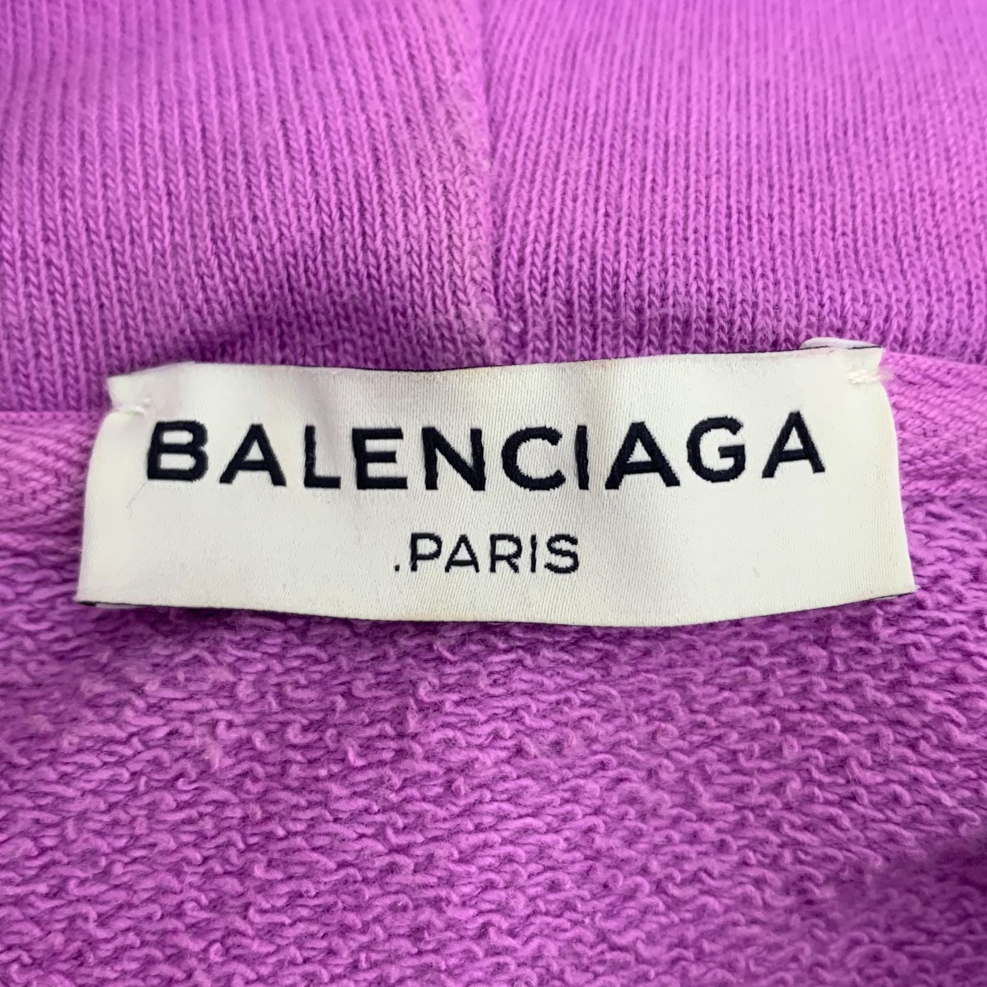 Balenciaga Balenciaga Paris Purple Cotton Hooded Sweatshirt L Size L / US 10 / IT 46 - 2 Thumbnail