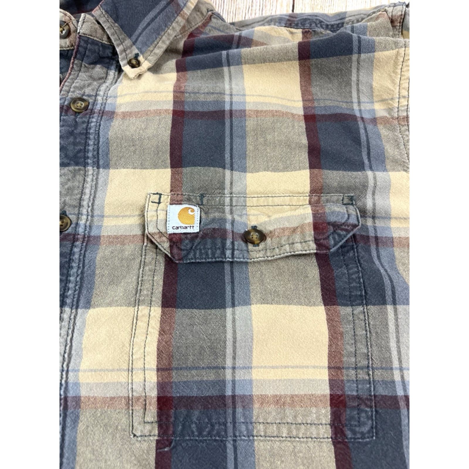 Carhartt Carhartt Plaid Shirt Button-Up Long Sleeve 2XL Men Cotton Multicolor Pattern Button-Down Collar Original Fit Regular Relaxed Good Condition Size US XXL / EU 58 / 5 - 4 Thumbnail