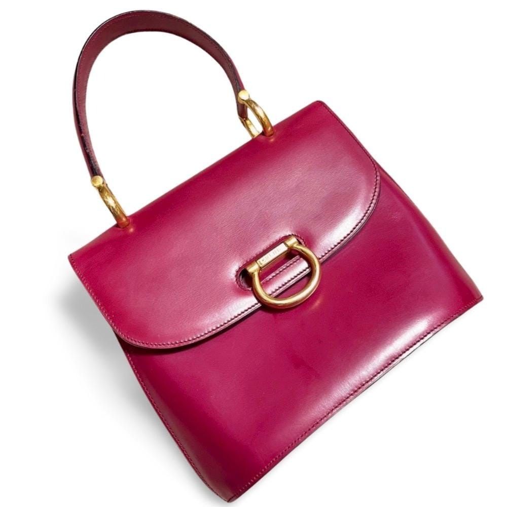 Celine Vintage Celine bordeux,wine red leather handbag. Size ONE SIZE - 3 Thumbnail