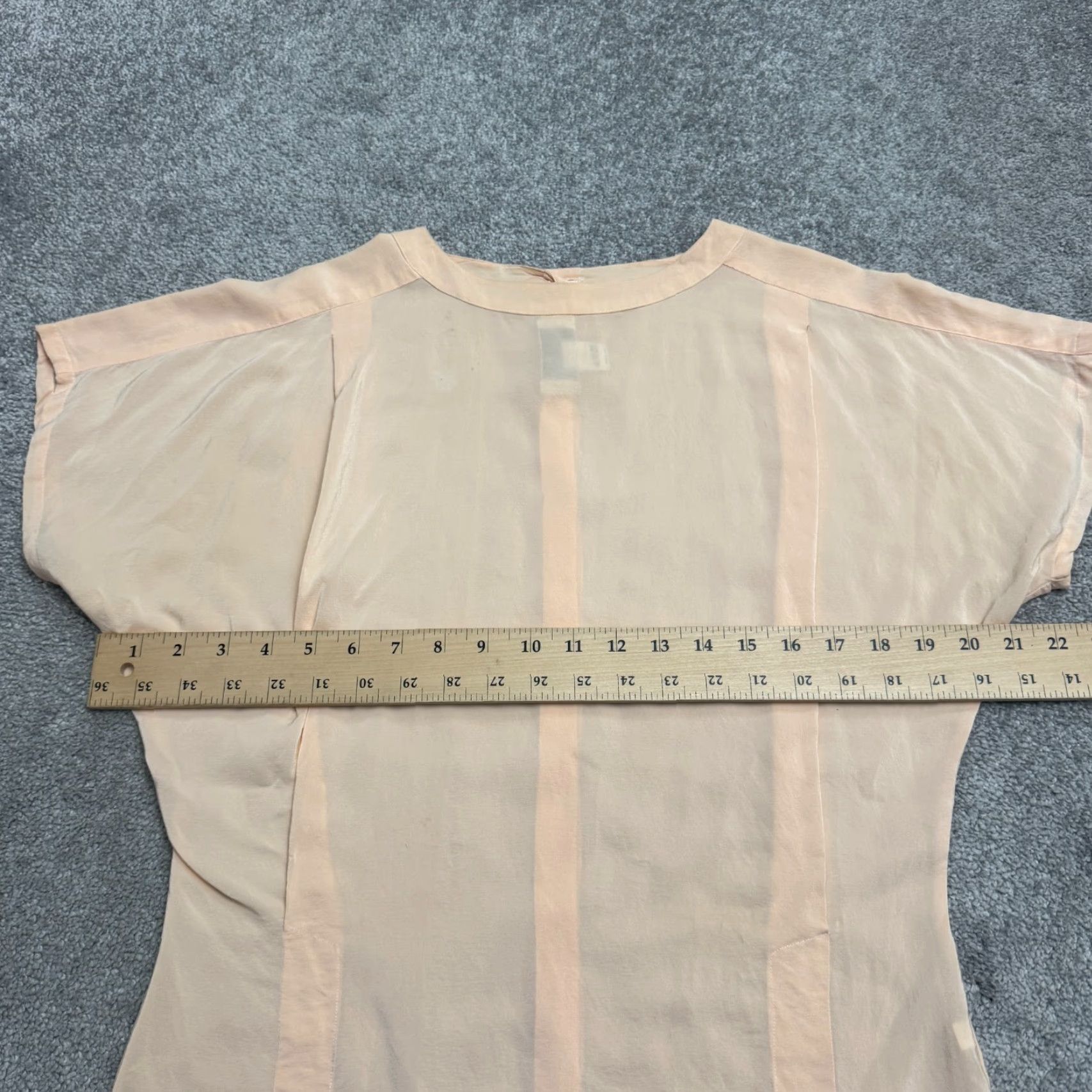 Vintage VINTAGE Michelle Stuart Sheer Silk Blouse 90s Womens 10 Orange Button Up Top Classic Y2K Size L / US 10 / IT 46 - 6 Thumbnail