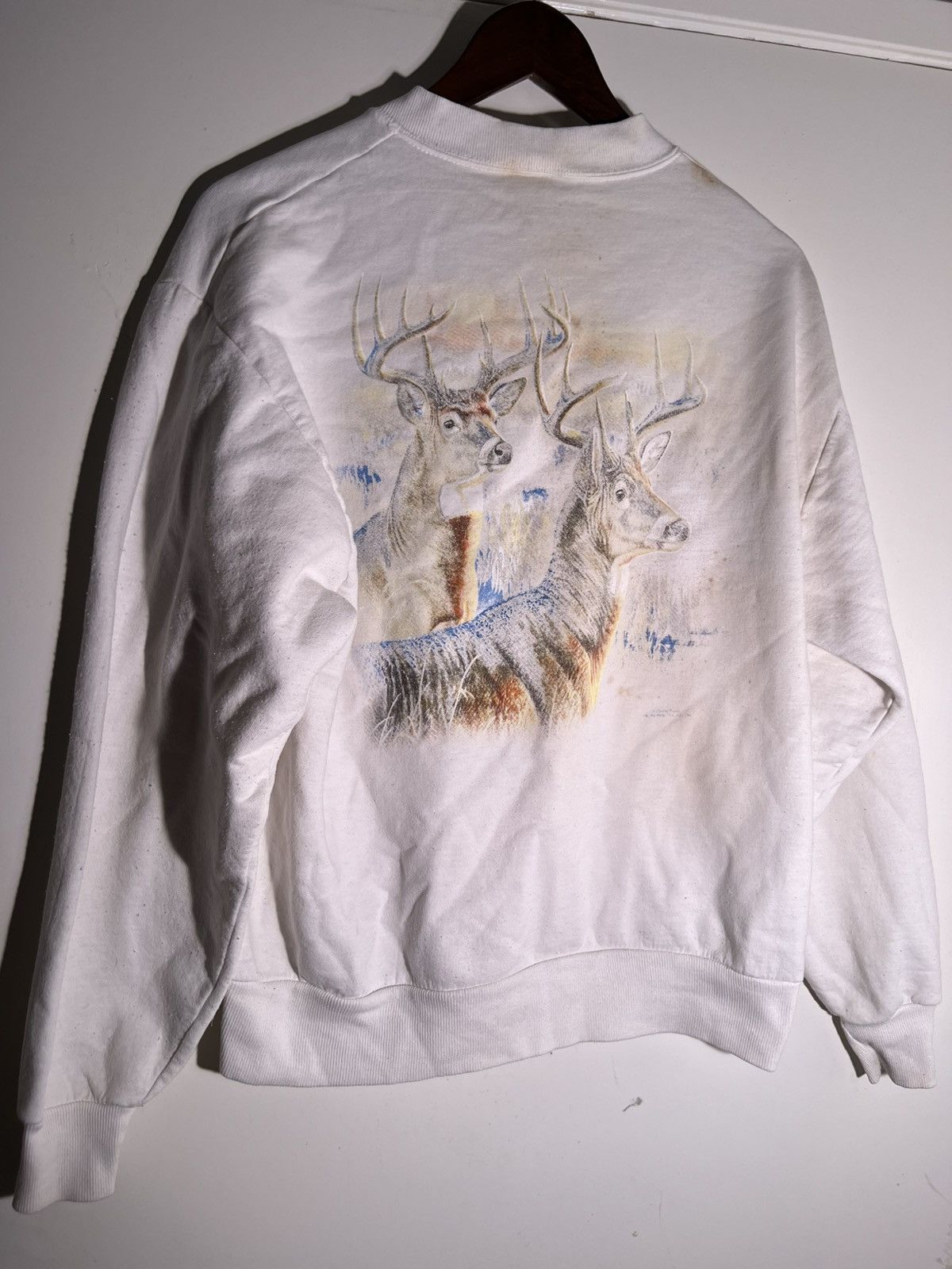 Vintage 90's VTG Vintage Deer Painting Art Retro Nature Sweatshirt Size US M / EU 48-50 / 2 - 2 Thumbnail