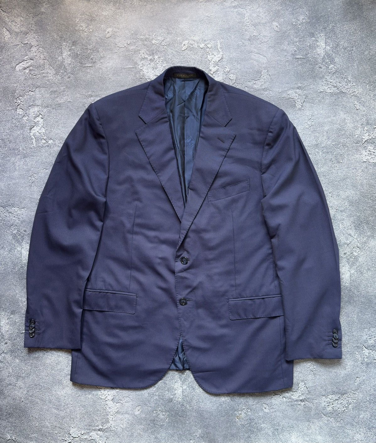 Corneliani Vintage Corneliani Luxury Virgin Wool Blue Blazer Jacket Size 52R - 1 Thumbnail