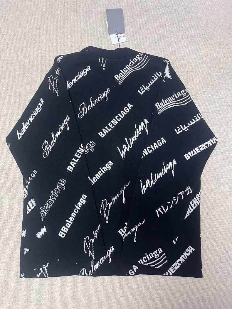 Balenciaga Balenciaga Wool stretch logo long-sleeve knit cardigan shir Size US M / EU 48-50 / 2 - 3 Thumbnail