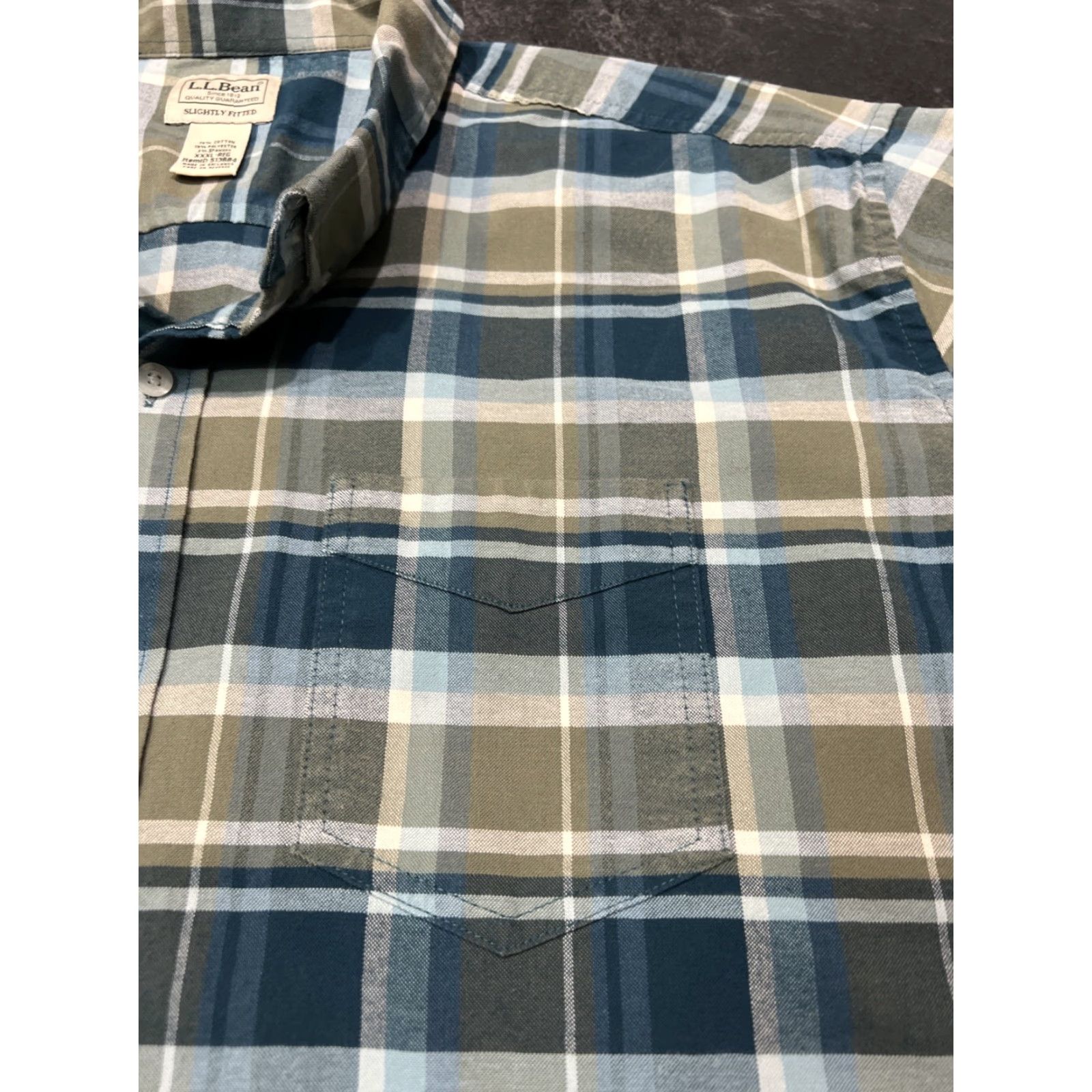 Vintage LL Bean Mens XL Tall Slightly Fitted Plaid Short Sleeve Button Up Shirt Size US XXL / EU 58 / 5 - 3 Thumbnail