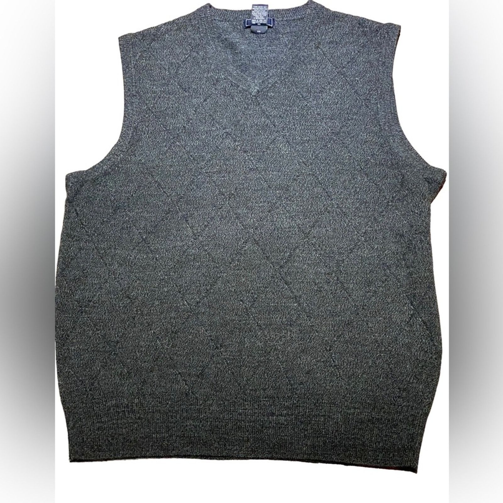 Dockers Dockers Medium Charcoal Gray Sweater Vest w/ Diamond Pattern Size US M / EU 48-50 / 2 - 1 Thumbnail