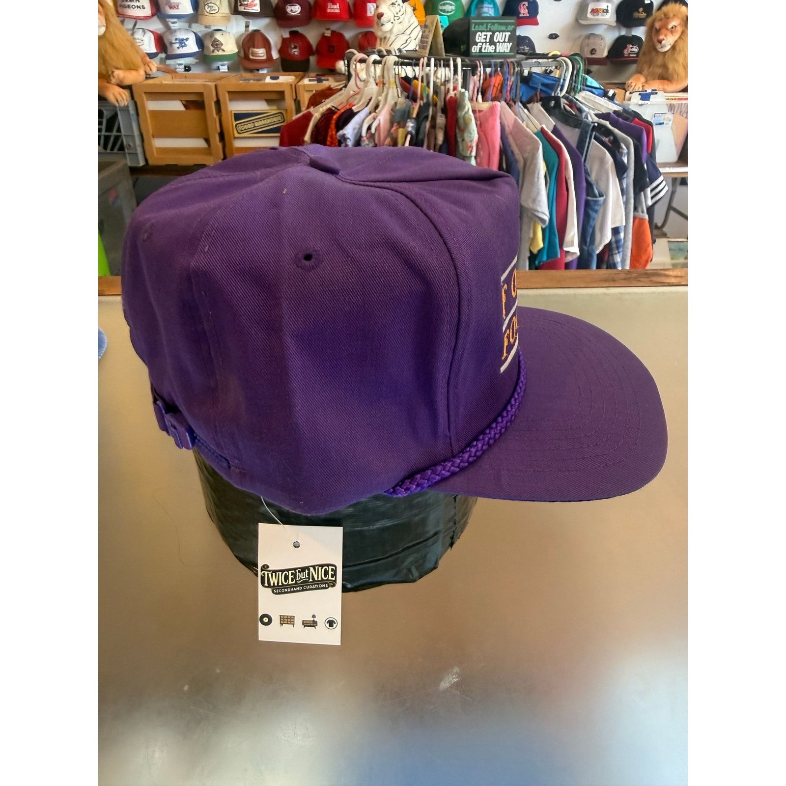 Other Vintage Purple Fowler Football Zip Back Hat Size ONE SIZE - 2 Thumbnail