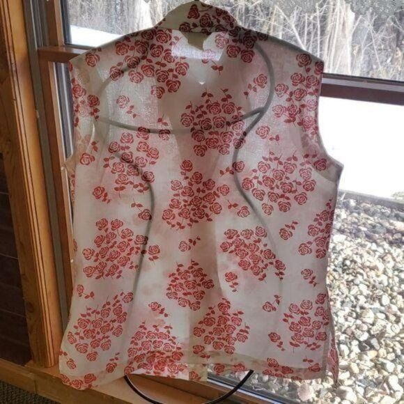Vintage Alex Colman Vintage Sportwear Sz. 18 White & Peach Floral Sl Size XL / US 12-14 / IT 48-50 - 4 Thumbnail