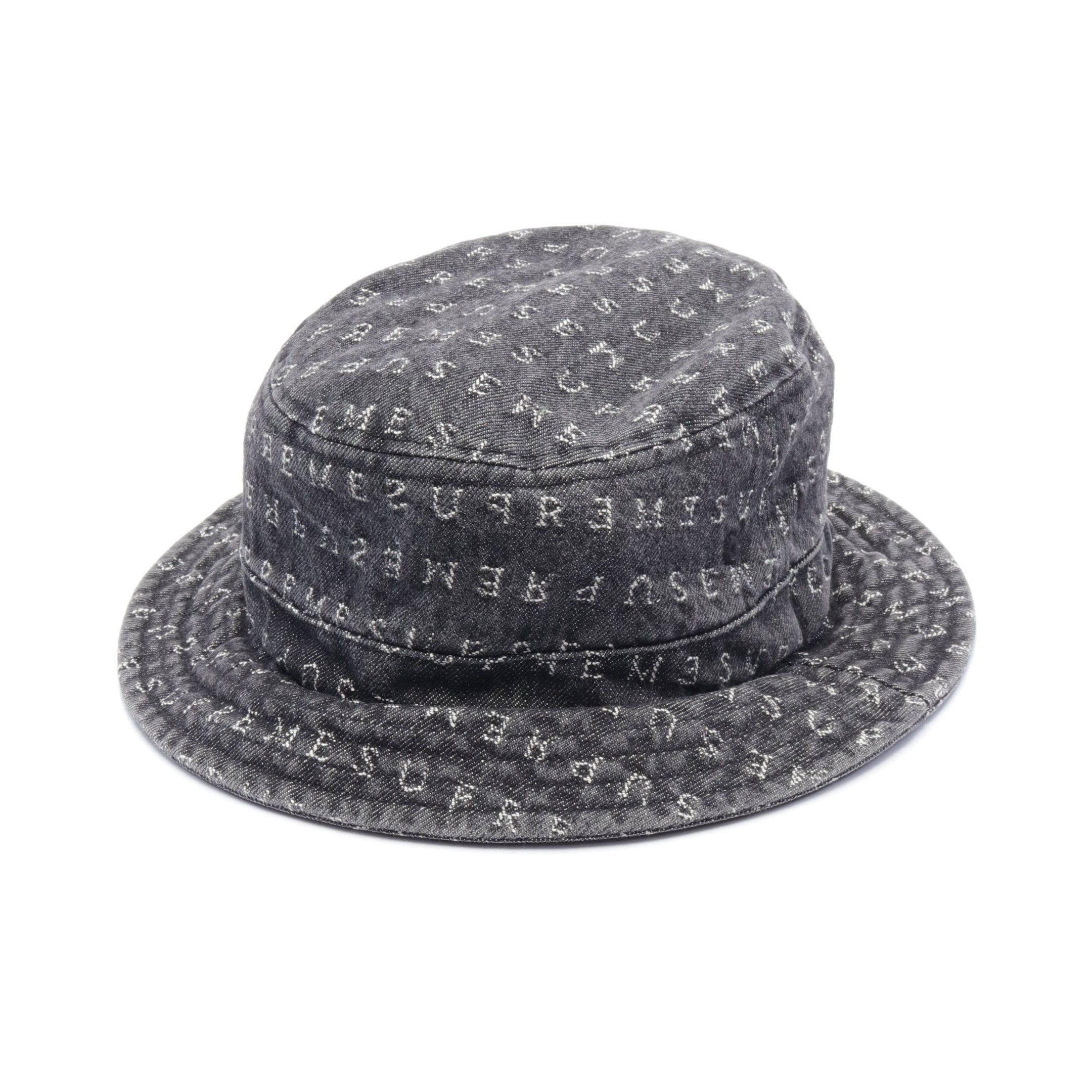 Supreme Supreme Jacquard Logos Denim Crusher Bucket Hat Black White |  Grailed