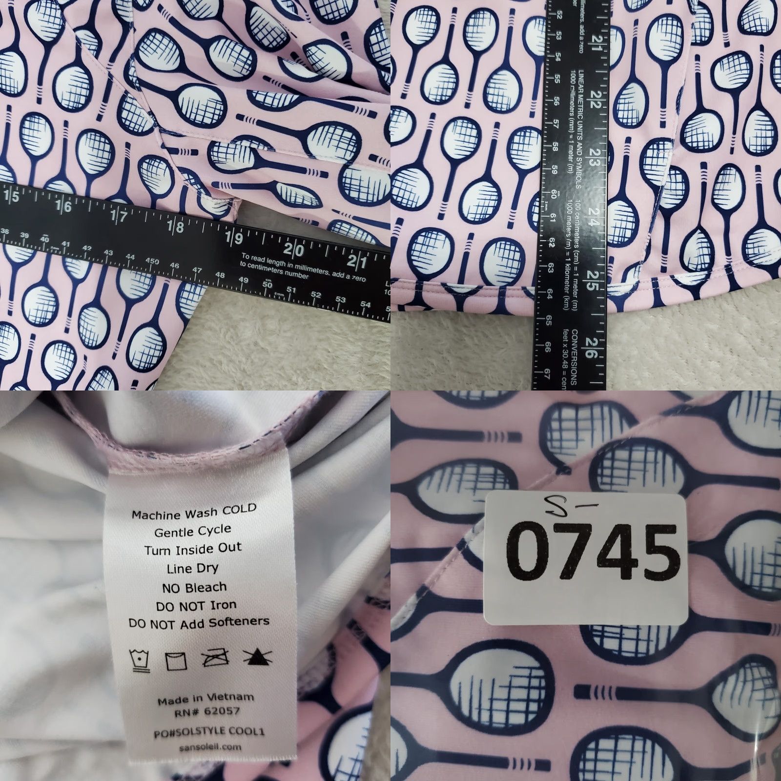 Pinko VINTAGE San Soleil Jacket Women M Pink Tennis Raquet Print Full Zip UV 50 Long Sleeve Size M / US 6-8 / IT 42-44 - 8 Thumbnail