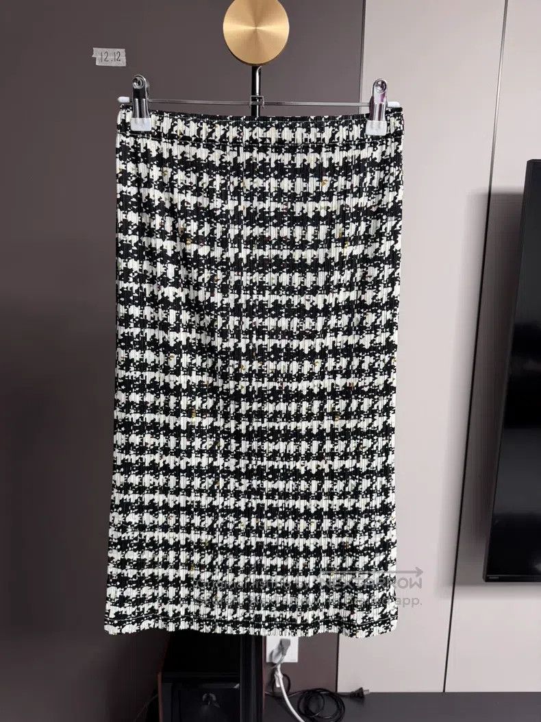Issey Miyake Issey Miyake Houndstooth Midi Skirt Size 25" / US 0 / IT 36 - 1 Thumbnail