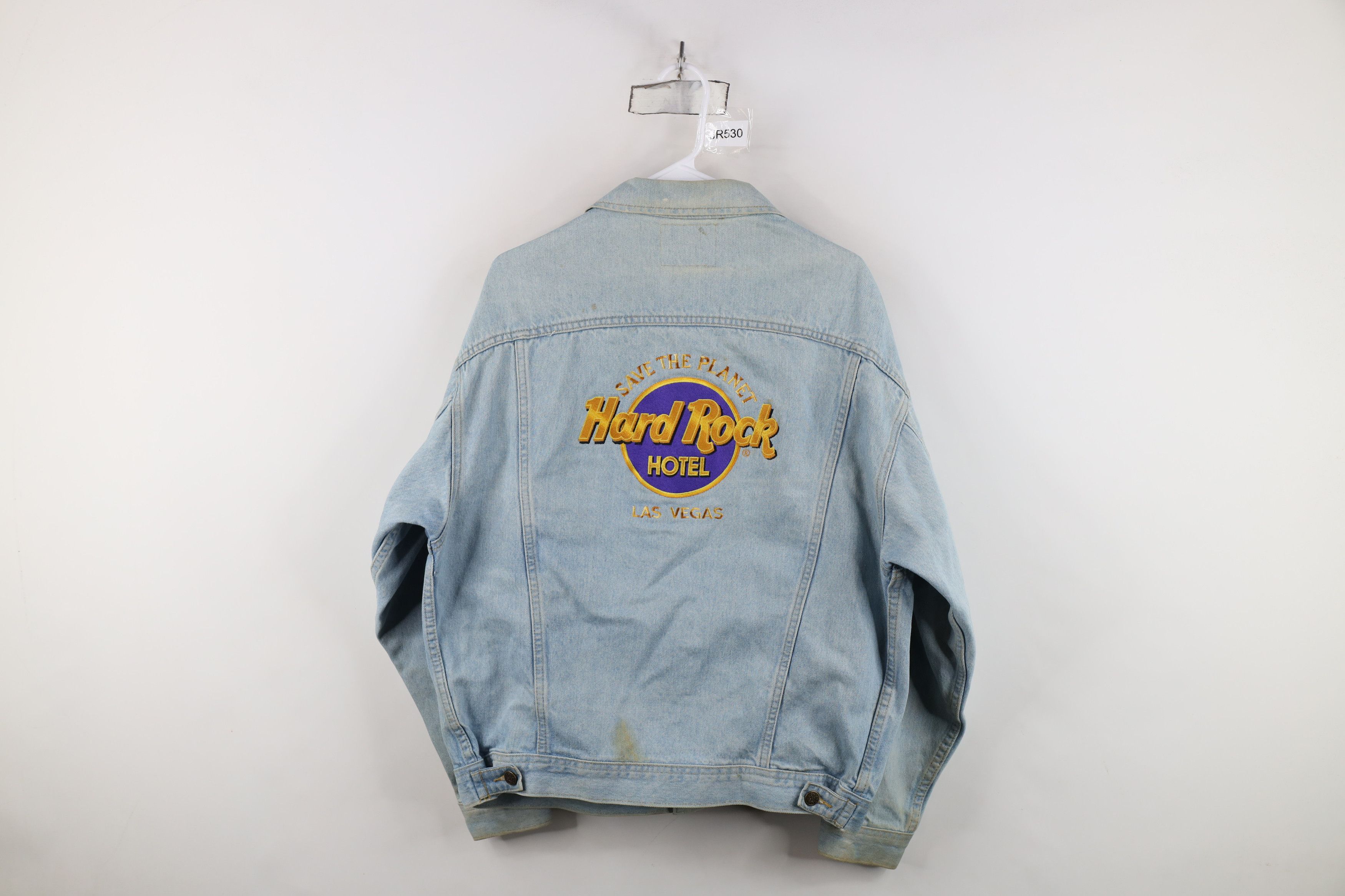 Vintage 90s Hard Rock Cafe Las Vegas Denim Trucker Jacket