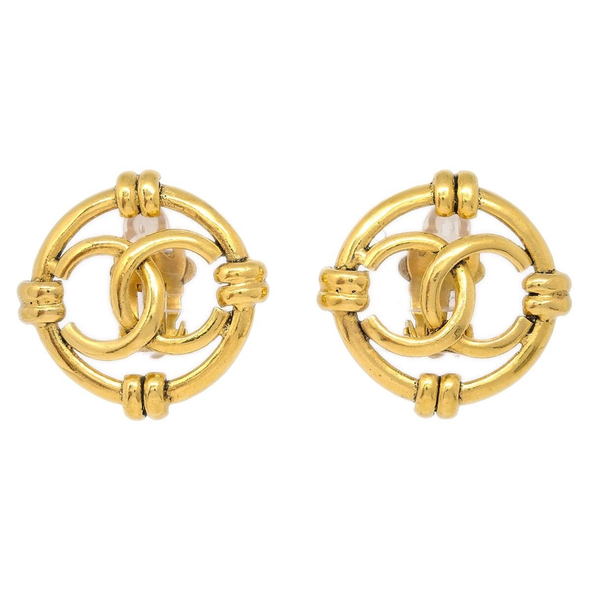 Chanel Chanel Vintage Cut-out CC Clip-On Earrings Metal Size ONE SIZE - 1 Thumbnail