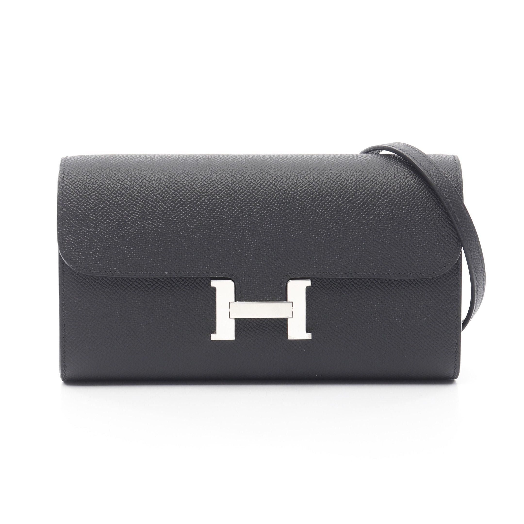 Hermes Hermes Constance Long Too Go Shoulder Wallet Veau Epsom Black Silver Hardware Double Engraved Size ONE SIZE - 1 Thumbnail