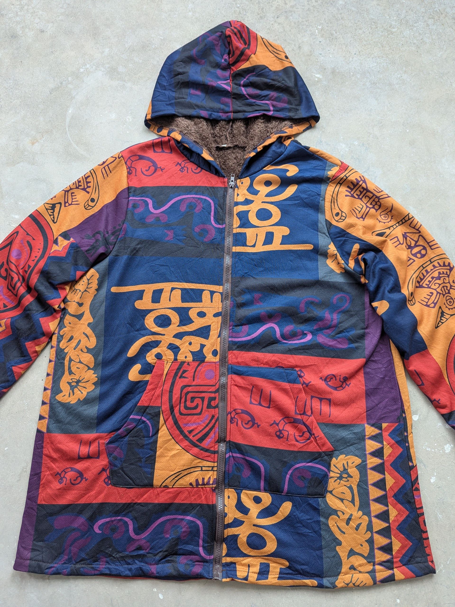 Art Comes First × Japanese Brand Vintage 90s Japanese Motif Hoodie Sweater Lining Fleece Size US L / EU 52-54 / 3 - 4 Thumbnail