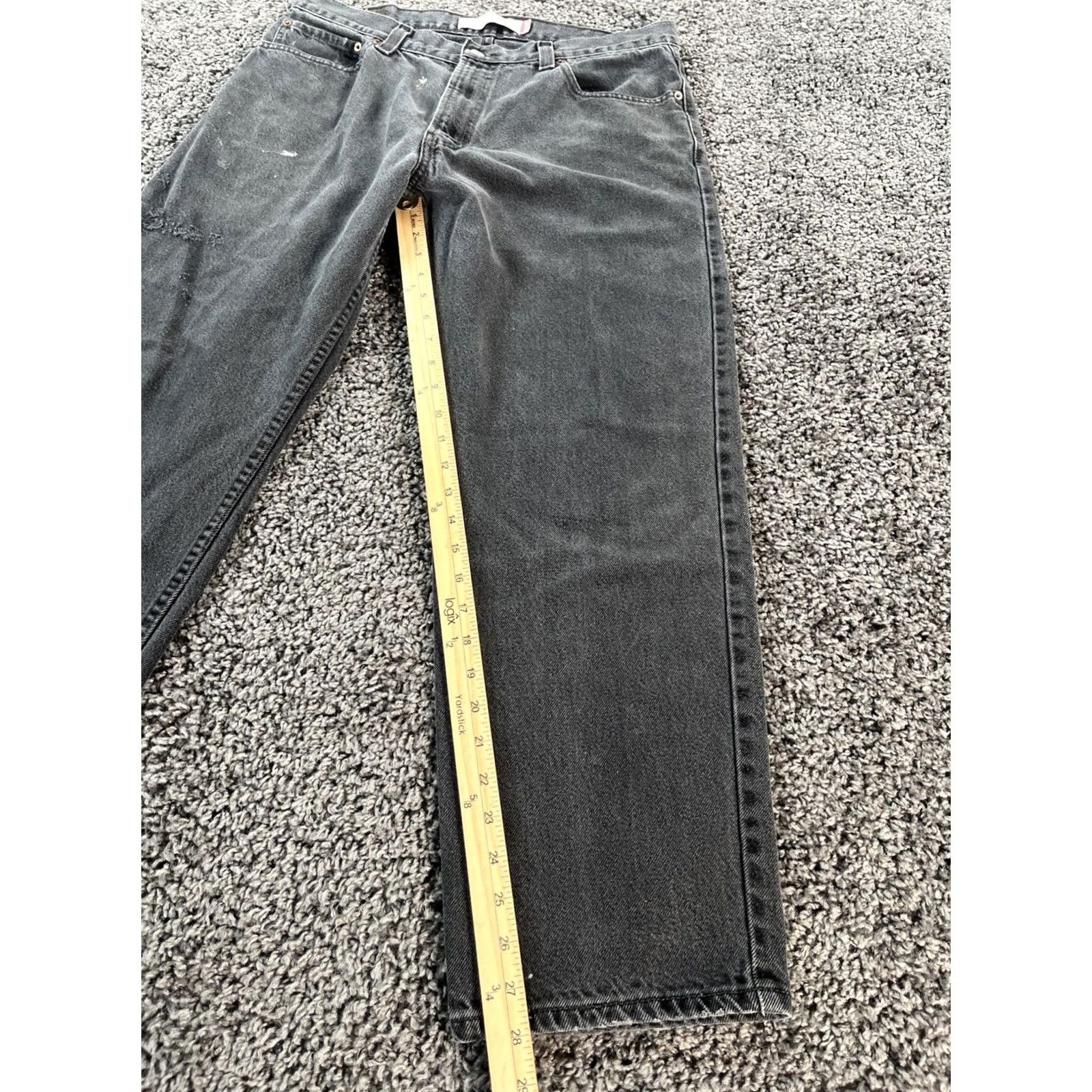 Levi's VINTAGE Levi’s 550 Jazz? No, correct: Levi’s 550 Jeans 36x28 Black Distressed 90s Men’s Denim Straight Relaxed Regular Inseam 30in Baggy Y2K Baggy? Size US 36 / EU 52 - 2 Thumbnail