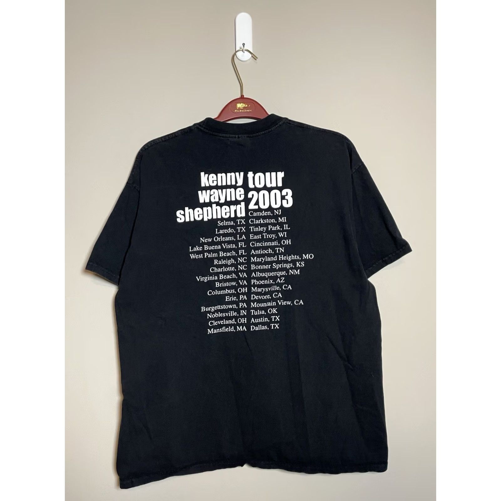 Delta VINTAGE Kenny Wayne Shepherd Double Trouble Tour T-Shirt XL Black Men Short Sleeve Cotton 2003 20s Distressed Mens Size US XL / EU 56 / 4 - 5 Thumbnail