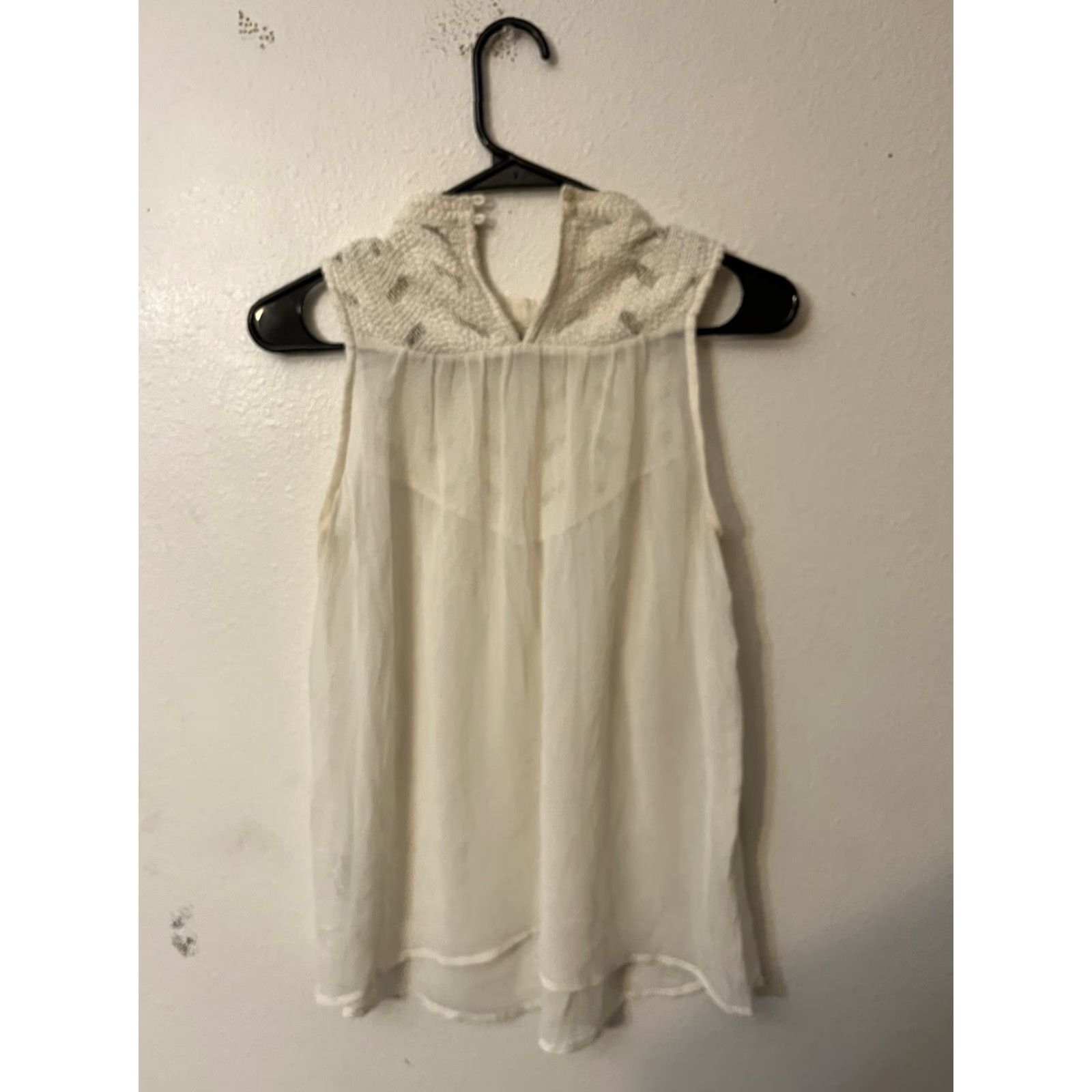 Zara Vintage Zara Trafaluc Womens Blouse Top M Ivory Sleeveless Round Neck Woven Bohemian Size M / US 6-8 / IT 42-44 - 3 Thumbnail
