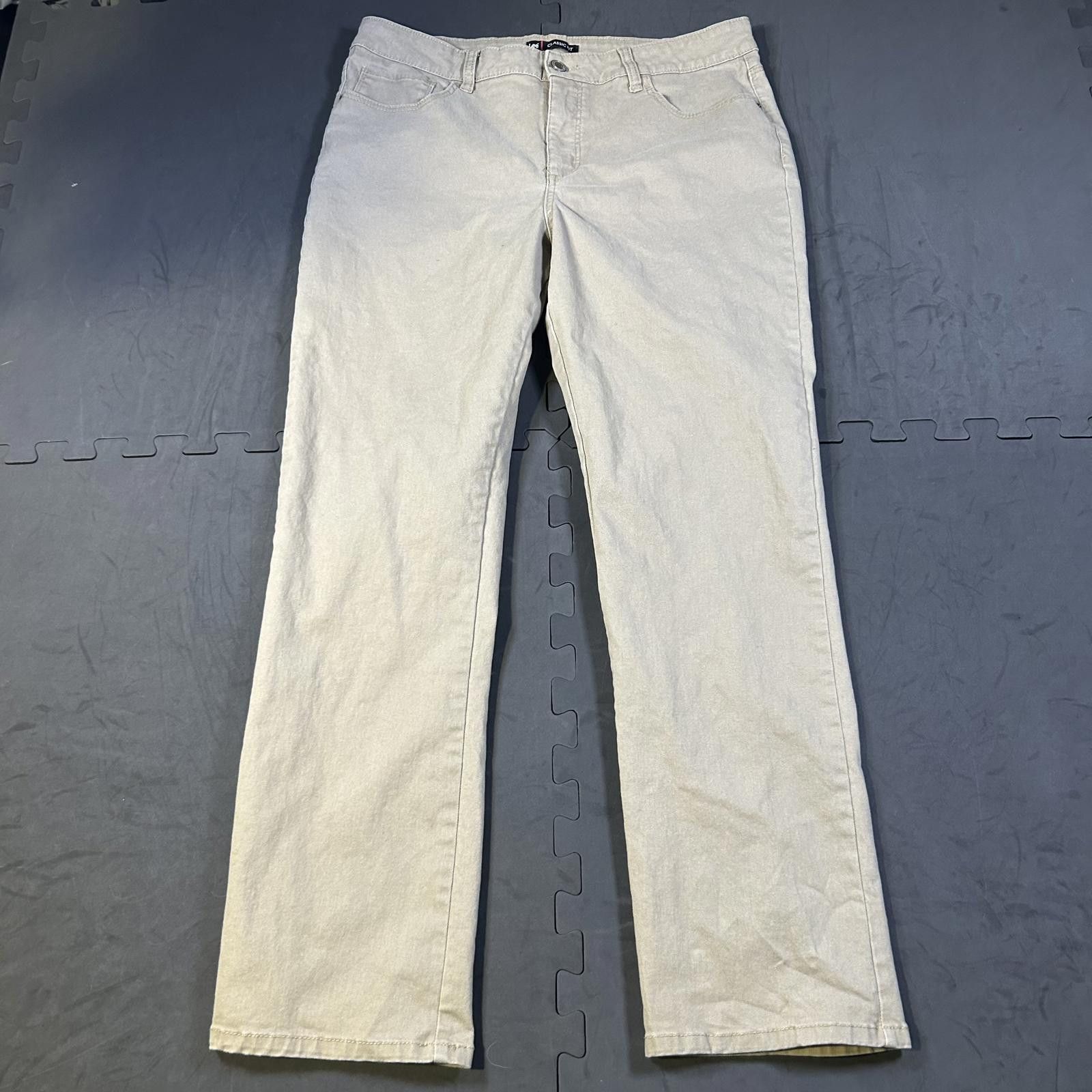 Lee Women's Casual Beige Pants with gold Embroidered Pocket Size 32" / US 10 / IT 46 - 3 Thumbnail