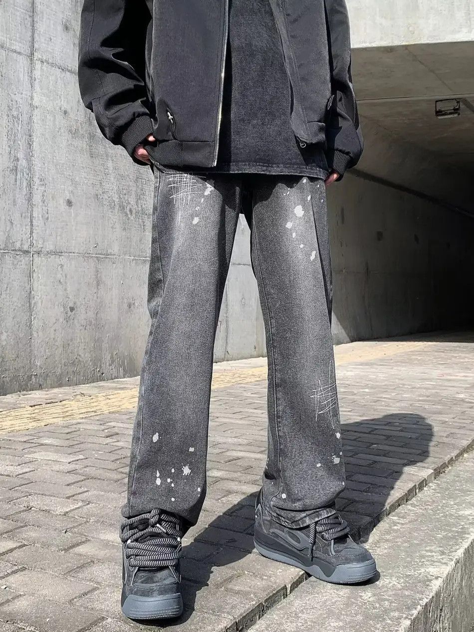 Japanese Brand Retro loose straight tube splashed ink jeans Size US 30 / EU 46 - 6 Thumbnail
