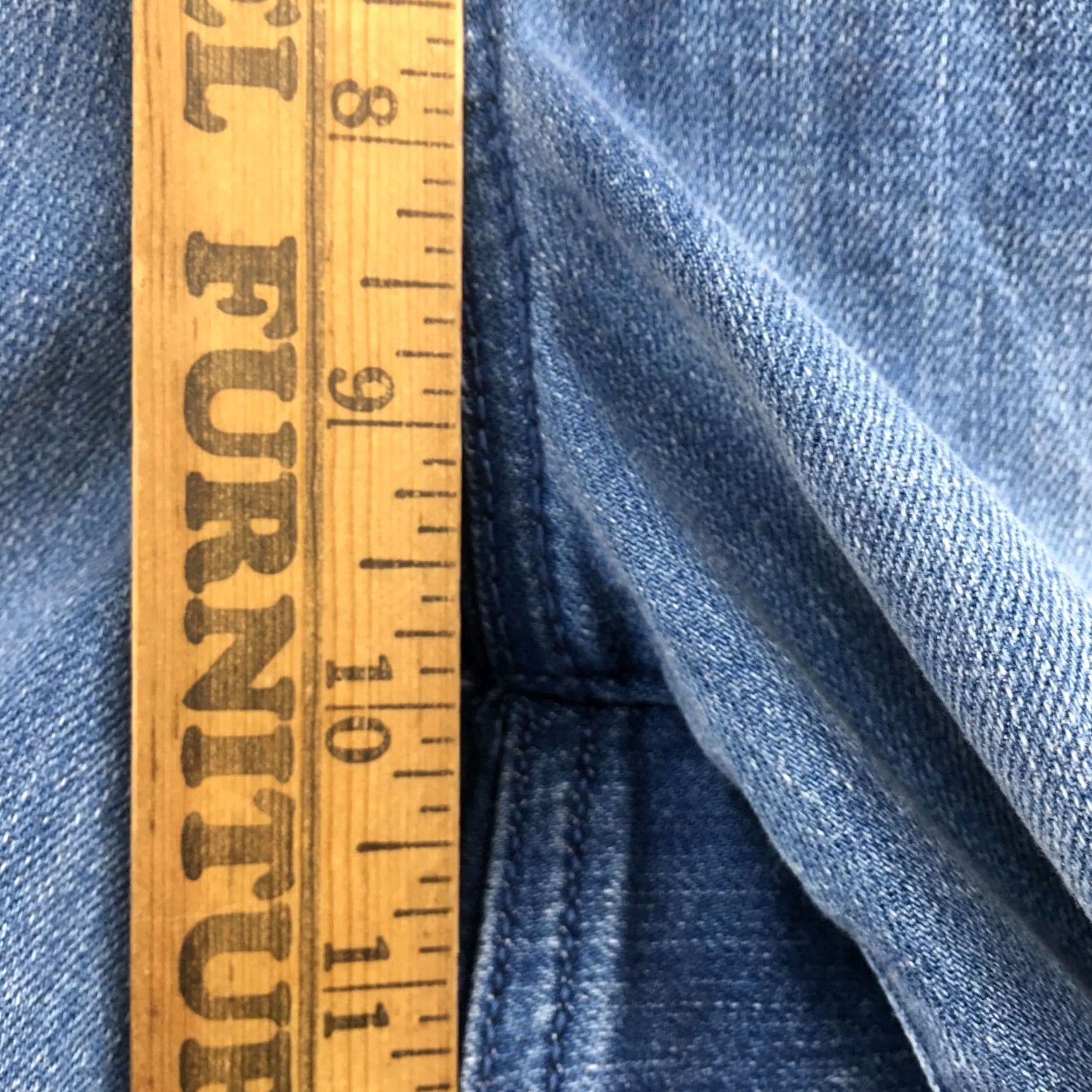 Vintage Seven Bermuda Shorts Womens 8 Blue Denim Mid Rise Casual Zip Fly Shirt (incorrect) Size 30" / US 8 / IT 44 - 6 Thumbnail