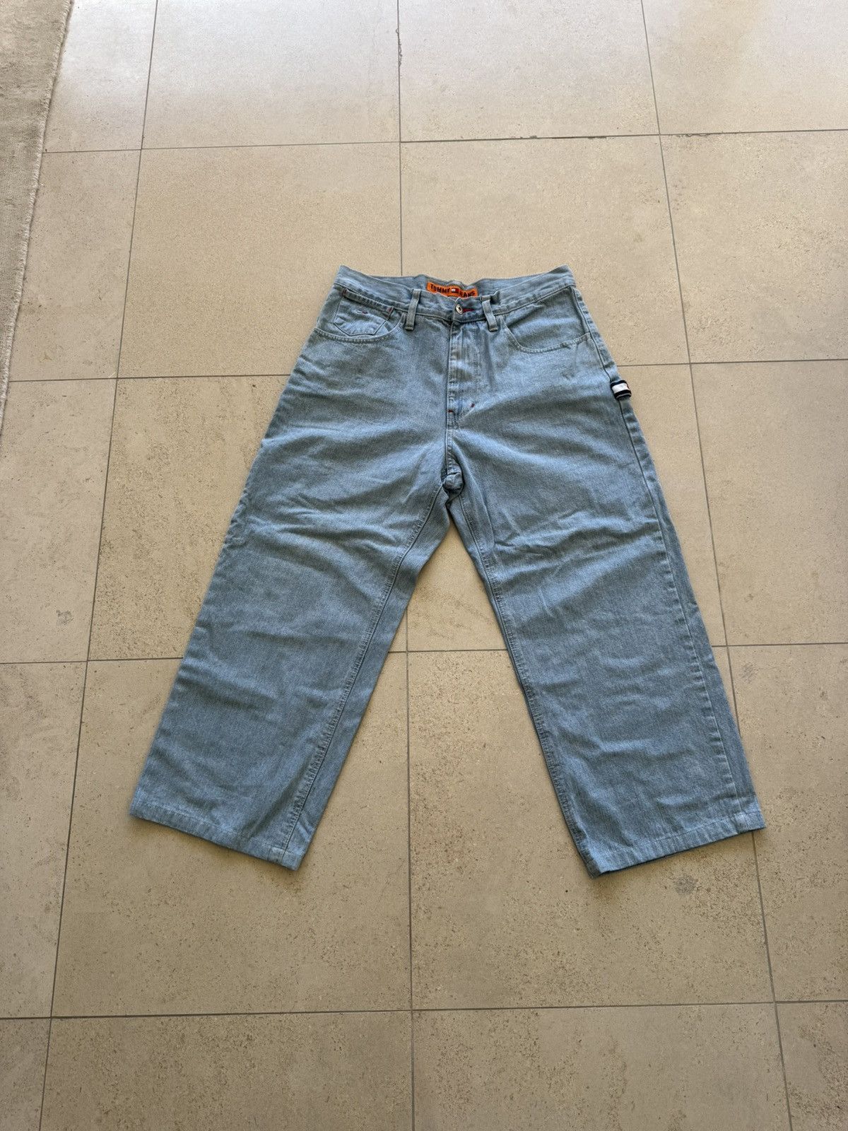 Tommy Hilfiger light wash tommy flag work pants Size US 32 / EU 48 - 1 Thumbnail