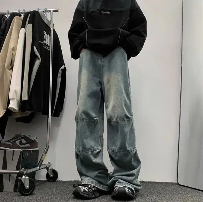 Japanese Brand Retro loose fitting straight leg casual patchwork jeans Size US 32 / EU 48 - 1 Thumbnail