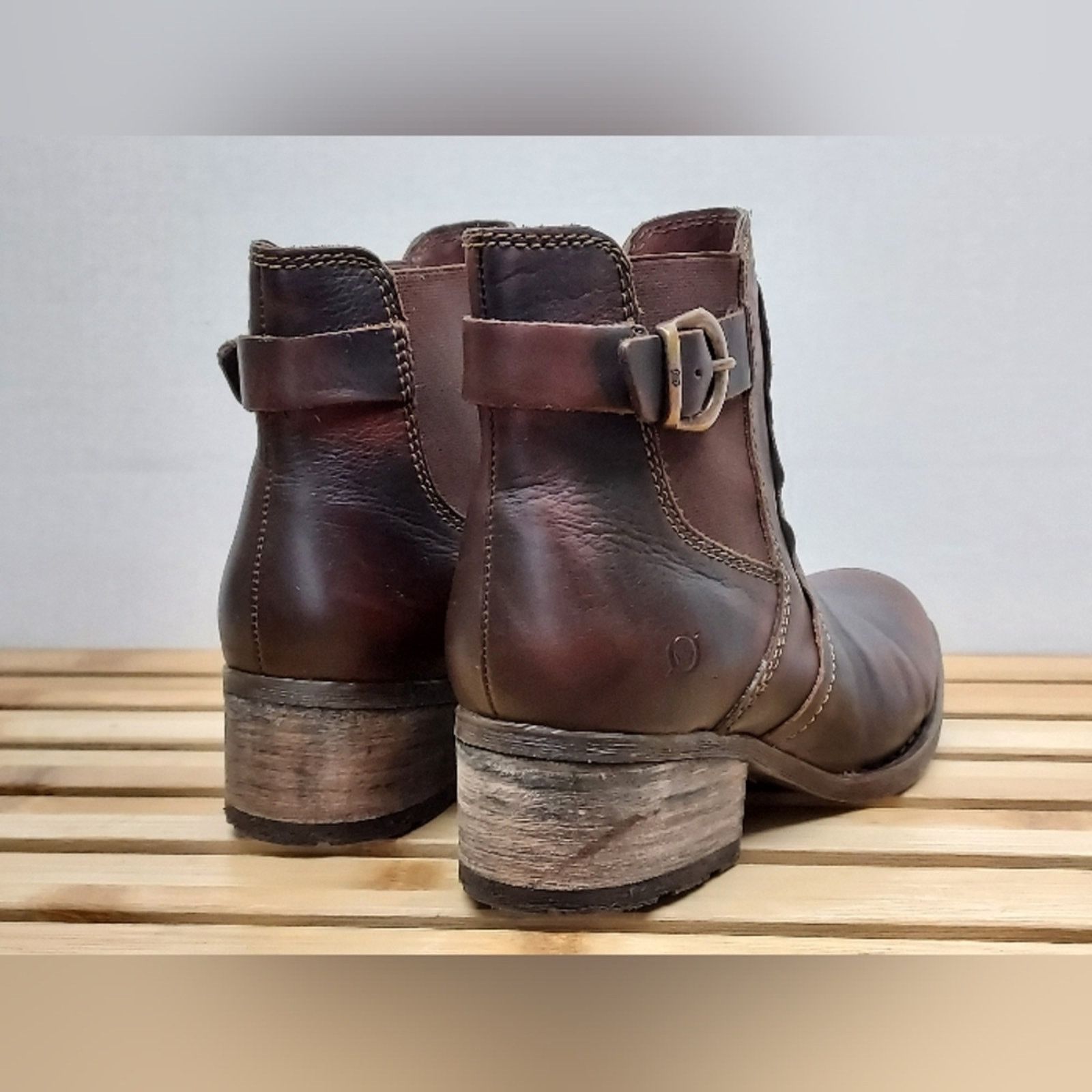 Born Born Womens Brown Mohan Leather Slip On Ankle Boots Size 6.5 Size US 6.5 / IT 36.5 - 3 Thumbnail