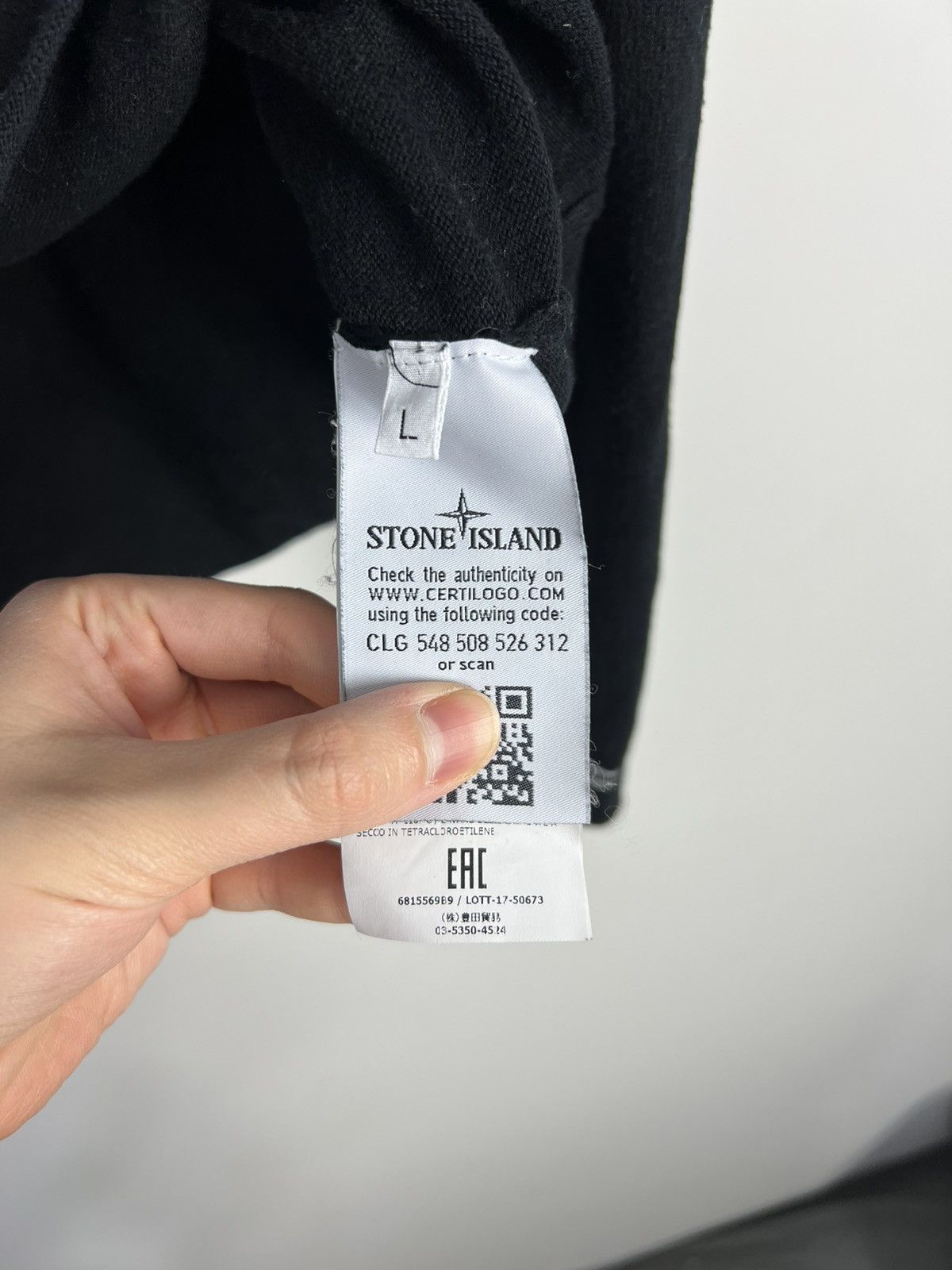 Stone Island Stone Island Black 100% Cotton Sweater Without Flap Size US L / EU 52-54 / 3 - 5 Thumbnail