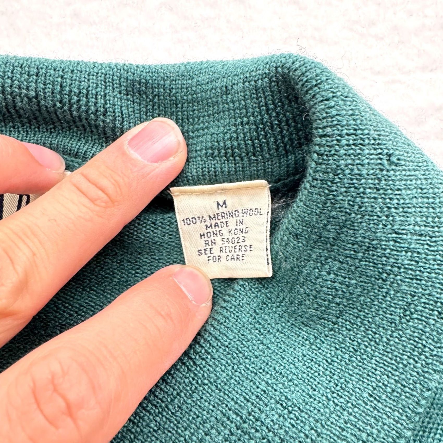 Gap VINTAGE Gap Men's Sweater Collared Long Sleeve Green 100% Merino Wool Pullover M Wool Mens 90s Distressed Size US M / EU 48-50 / 2 - 5 Thumbnail