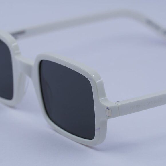 Saint Laurent Paris Saint Laurent SL332 003 Sunglasses Ivory Rectangle Frame Size ONE SIZE - 3 Thumbnail