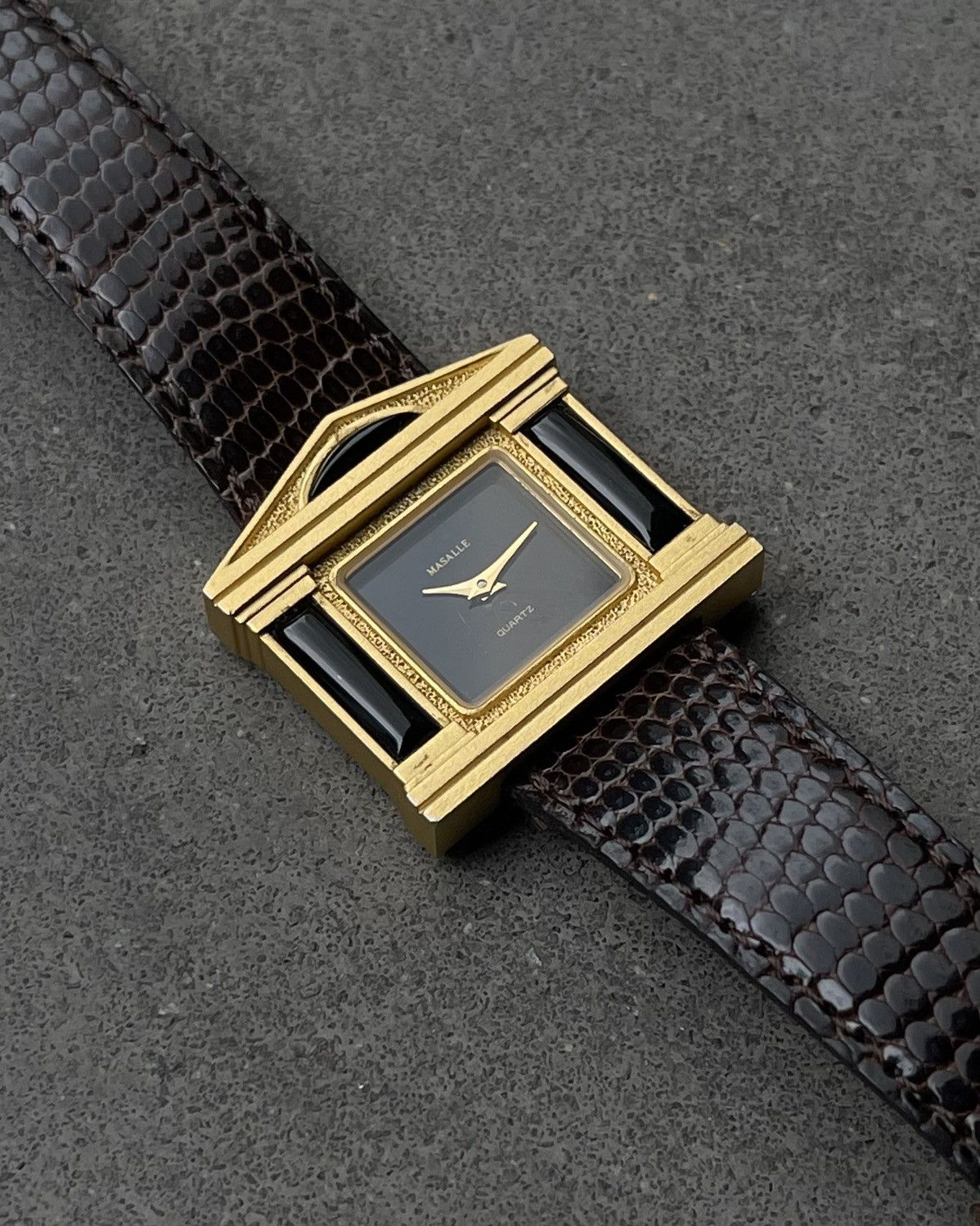 Designer × Japanese Brand × Vintage 𝐌𝐀𝐒𝐀𝐋𝐋𝐄 𝐁𝐚𝐧𝐤 𝐅𝐚𝐜𝐚𝐝𝐞 𝐁𝐥𝐚𝐜𝐤/𝐆𝐨𝐥𝐝 𝐓𝐨𝐧𝐞 𝐕𝐢𝐧𝐭𝐚𝐠𝐞 𝐖𝐚𝐭𝐜𝐡 Size 30 - 4 Thumbnail