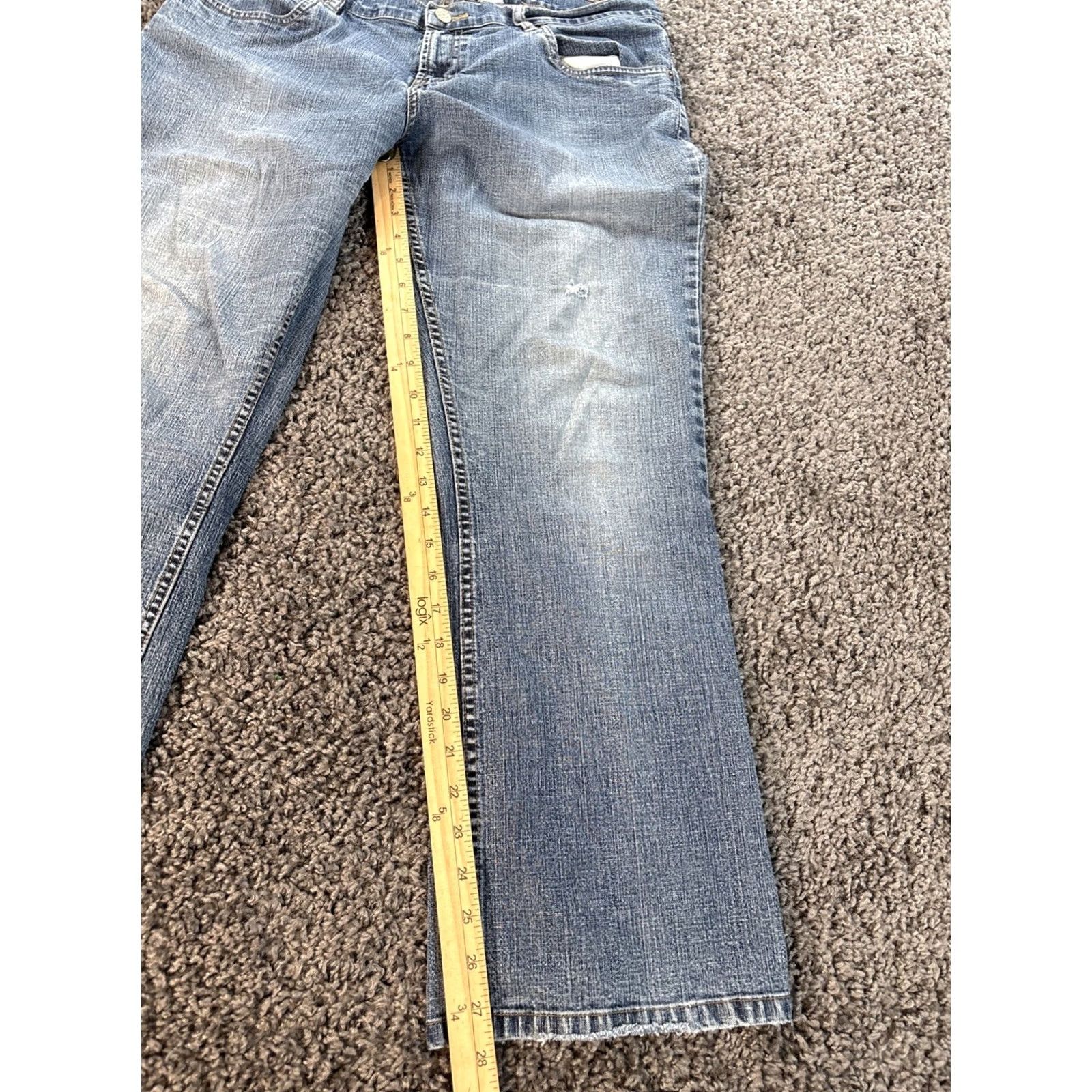 Old Navy VINTAGE Old Navy Jeans Womens Bootcut Distressed Low Rise Blue 36x29 Med Wash 28in Inseam Mens? No Size 25" / US 0 / IT 36 - 2 Thumbnail
