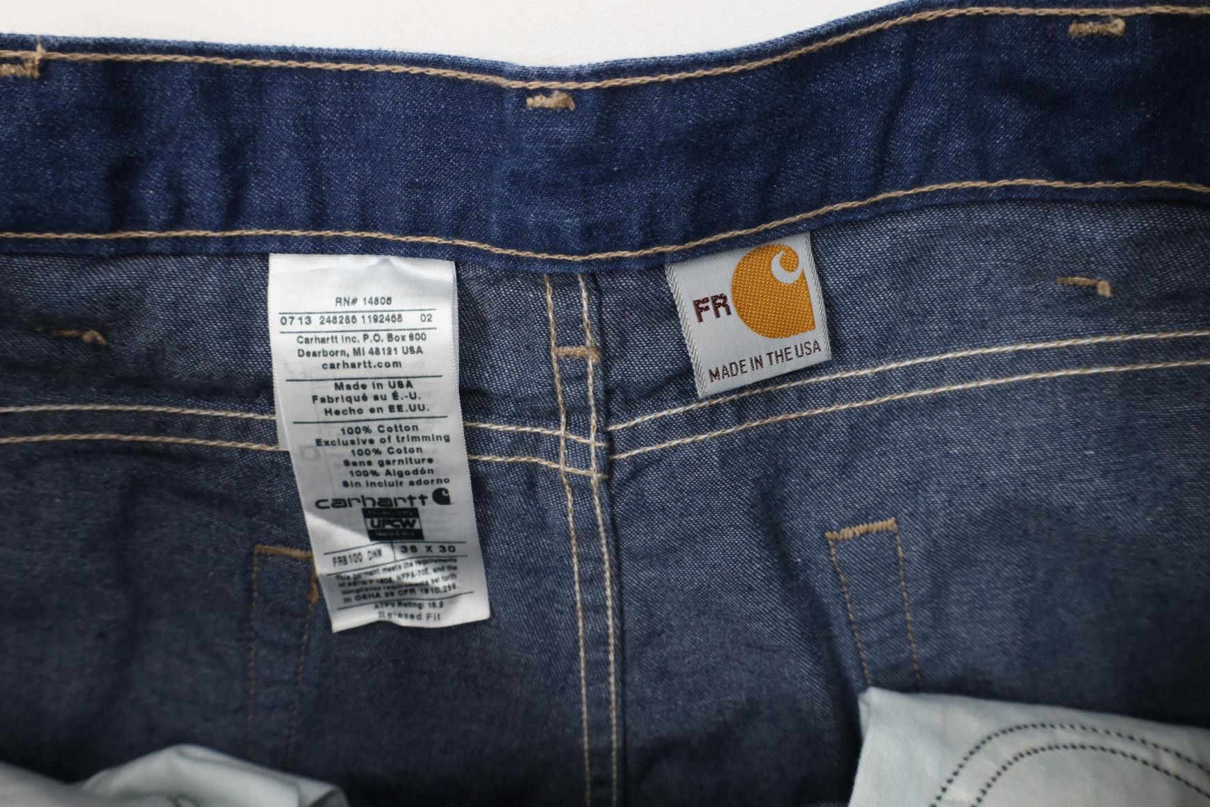 Carhartt Carhartt FR Resistant Work Wide Leg Denim Jeans USA Blue Size US 36 / EU 52 - 9 Thumbnail