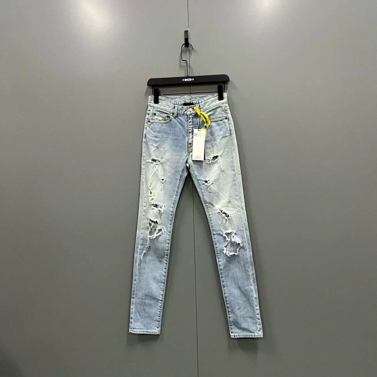 Saint Laurent Paris Saint Laurent Water-Washed Destroyed Jeans Size 25" / US 0 / IT 36 - 1 Thumbnail