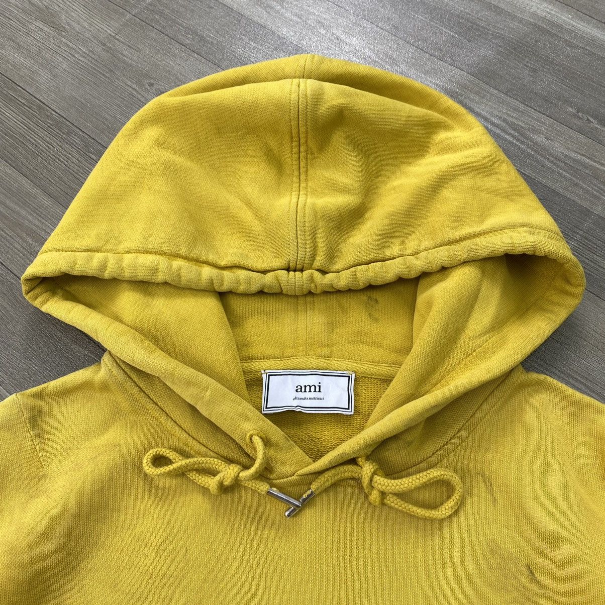 AMI 🇵🇹Ami Alexandre Mattiussi Small Heart De Coeur Yellow Hoodie Size US S / EU 44-46 / 1 - 5 Thumbnail